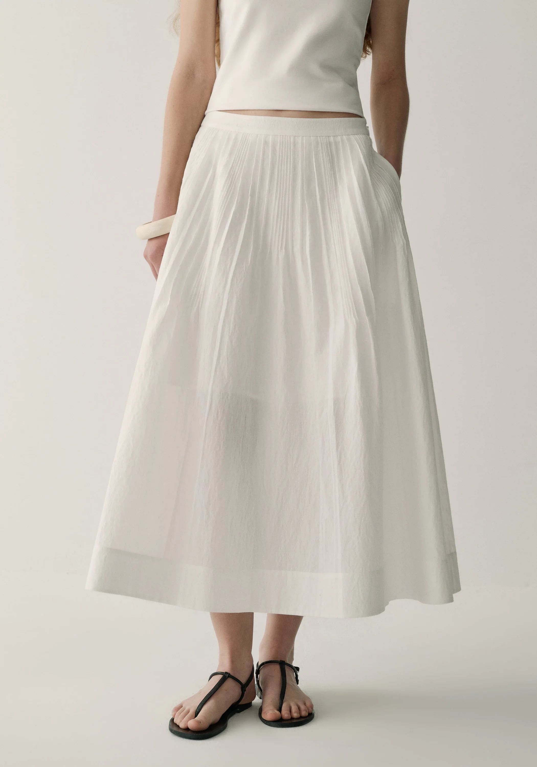 Tuck-pleated A-line Skirt - Image 12