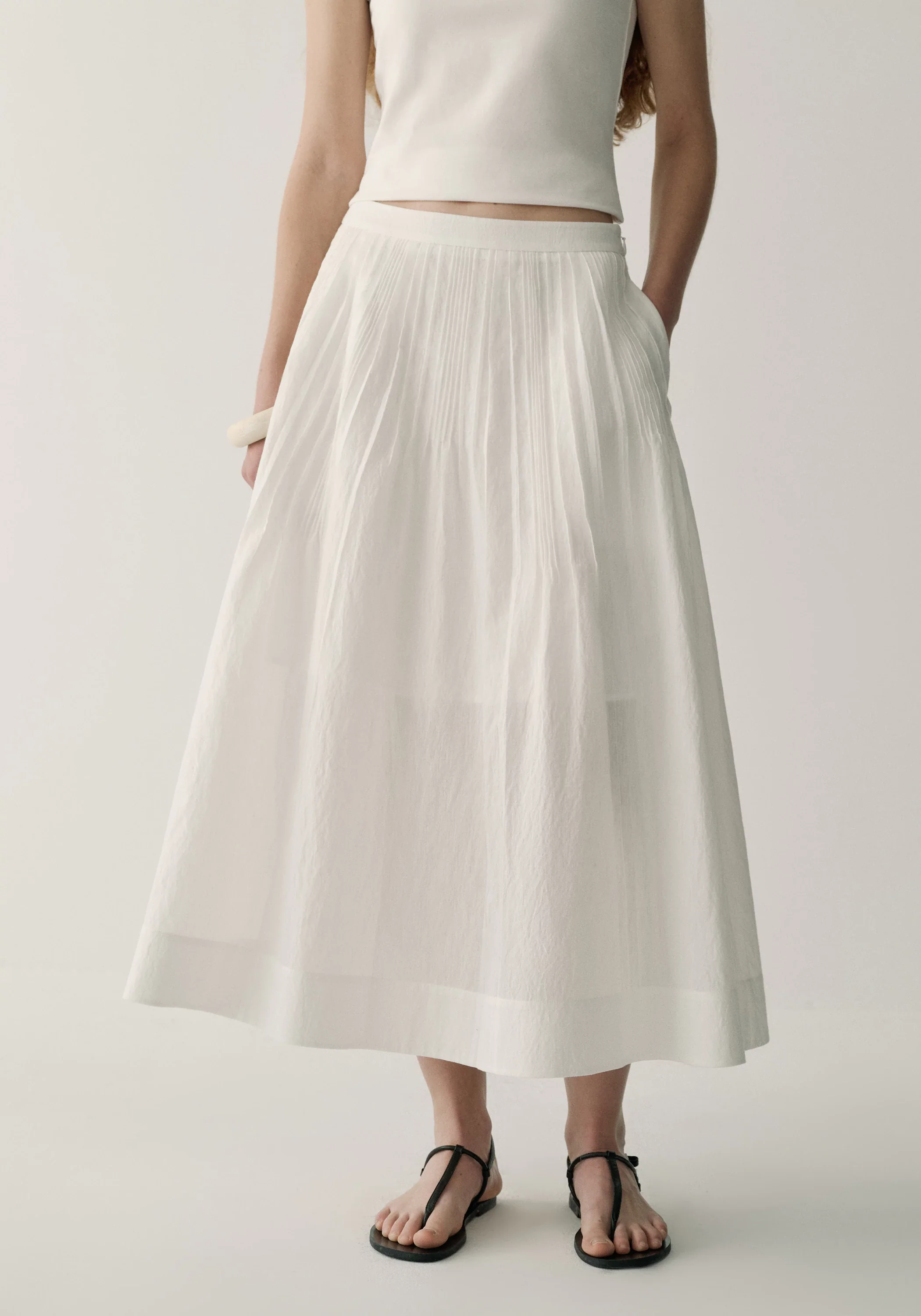 Tuck-pleated A-line Skirt - Image 13
