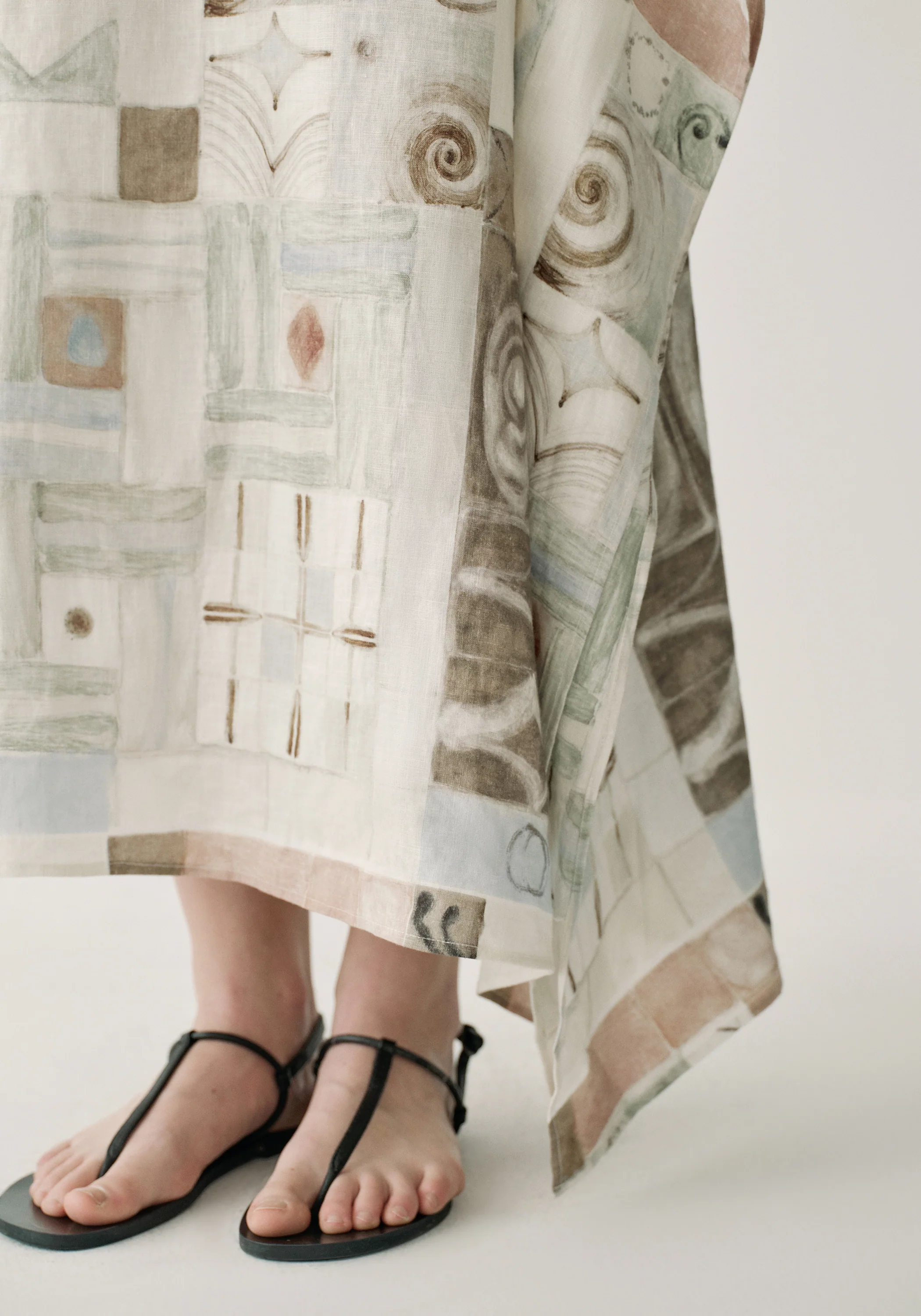 Patterned Linen Skirt - Image 10