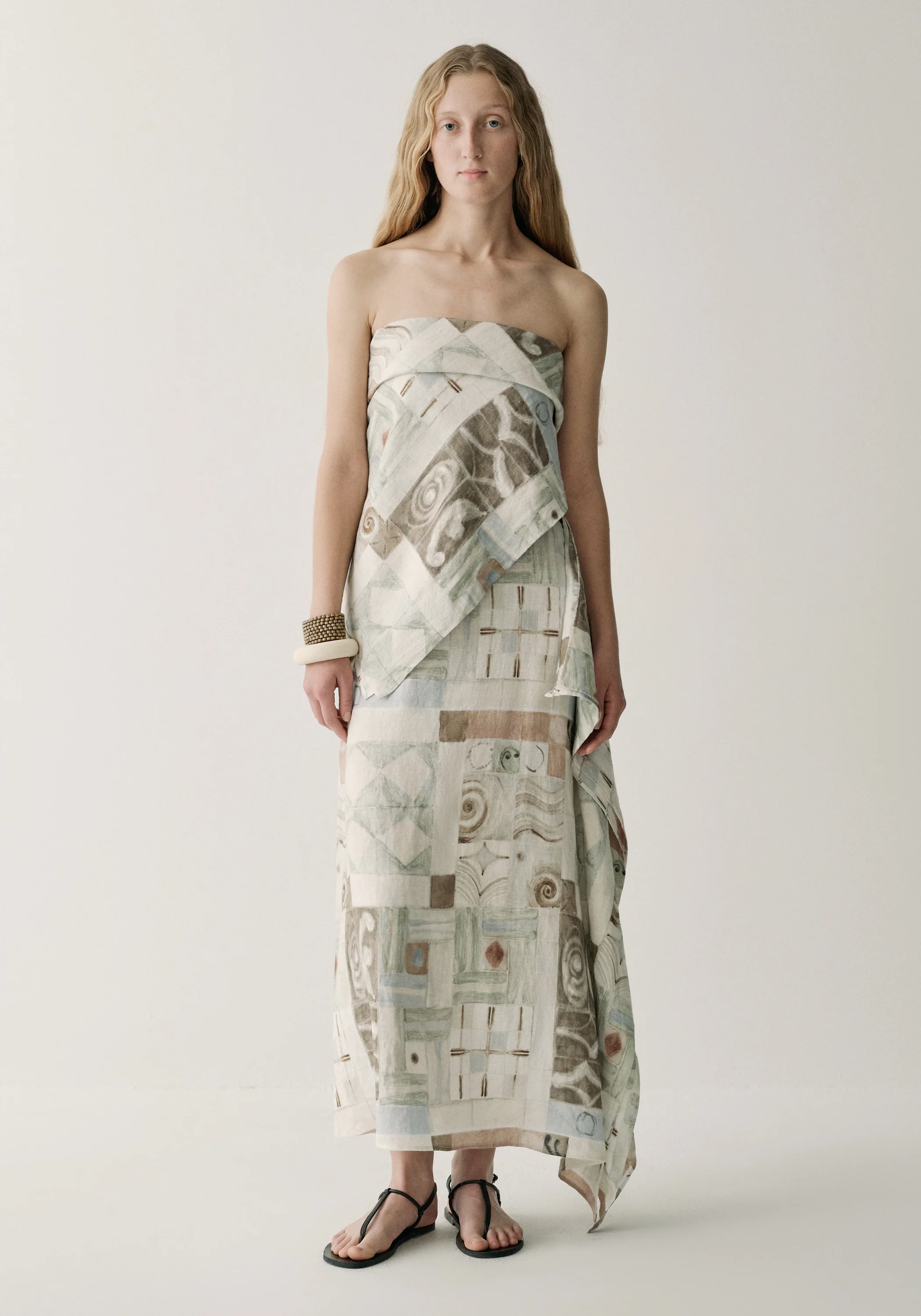 Patterned Linen Skirt - Image 3