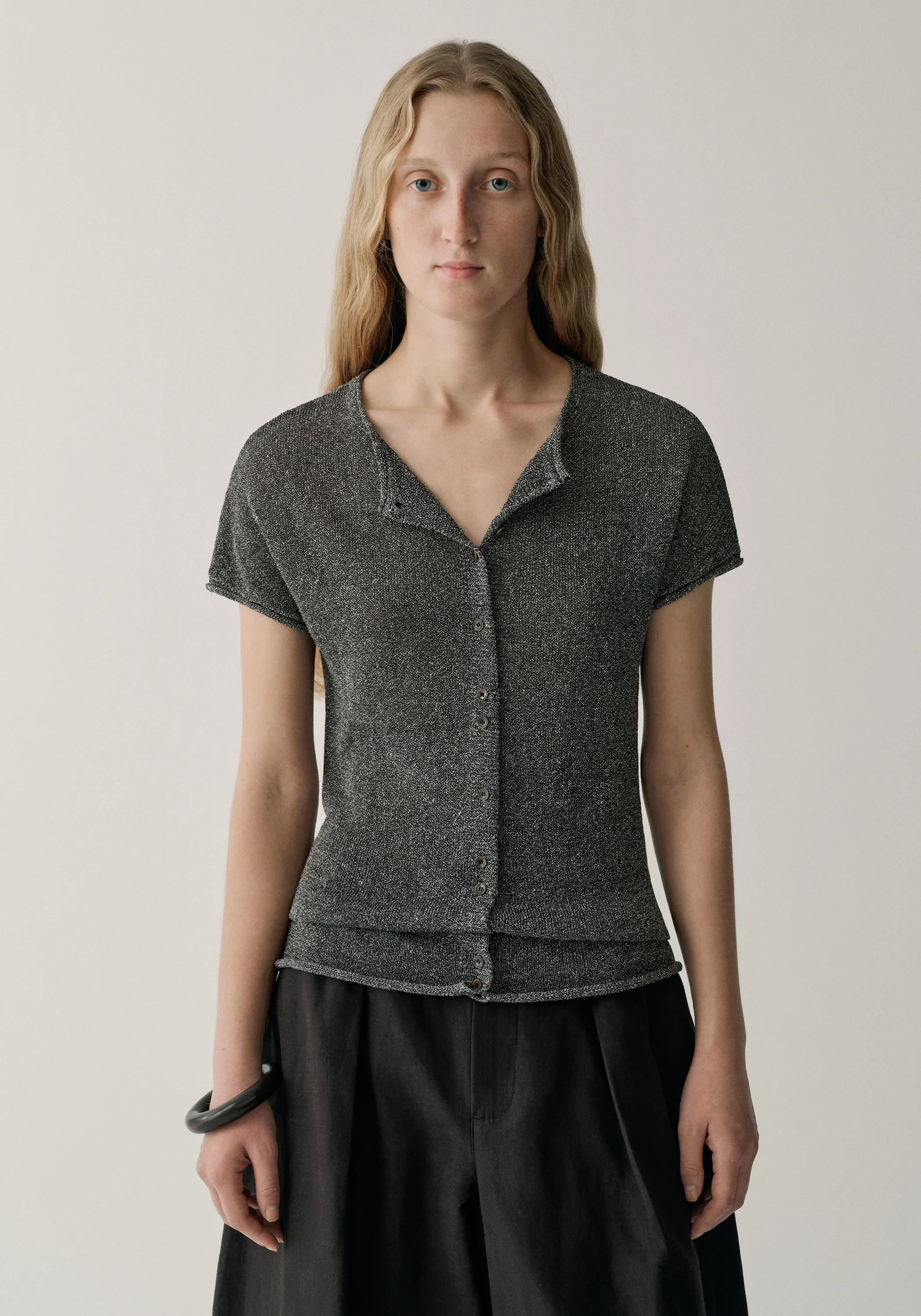 Short-sleeved Linen Cardigan