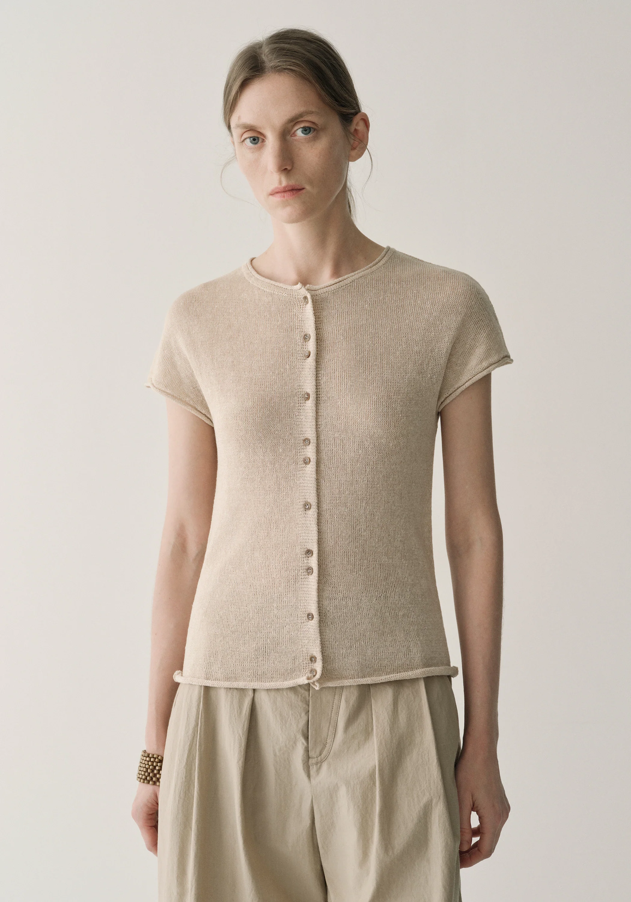 Short-sleeved Linen Cardigan - Image 11