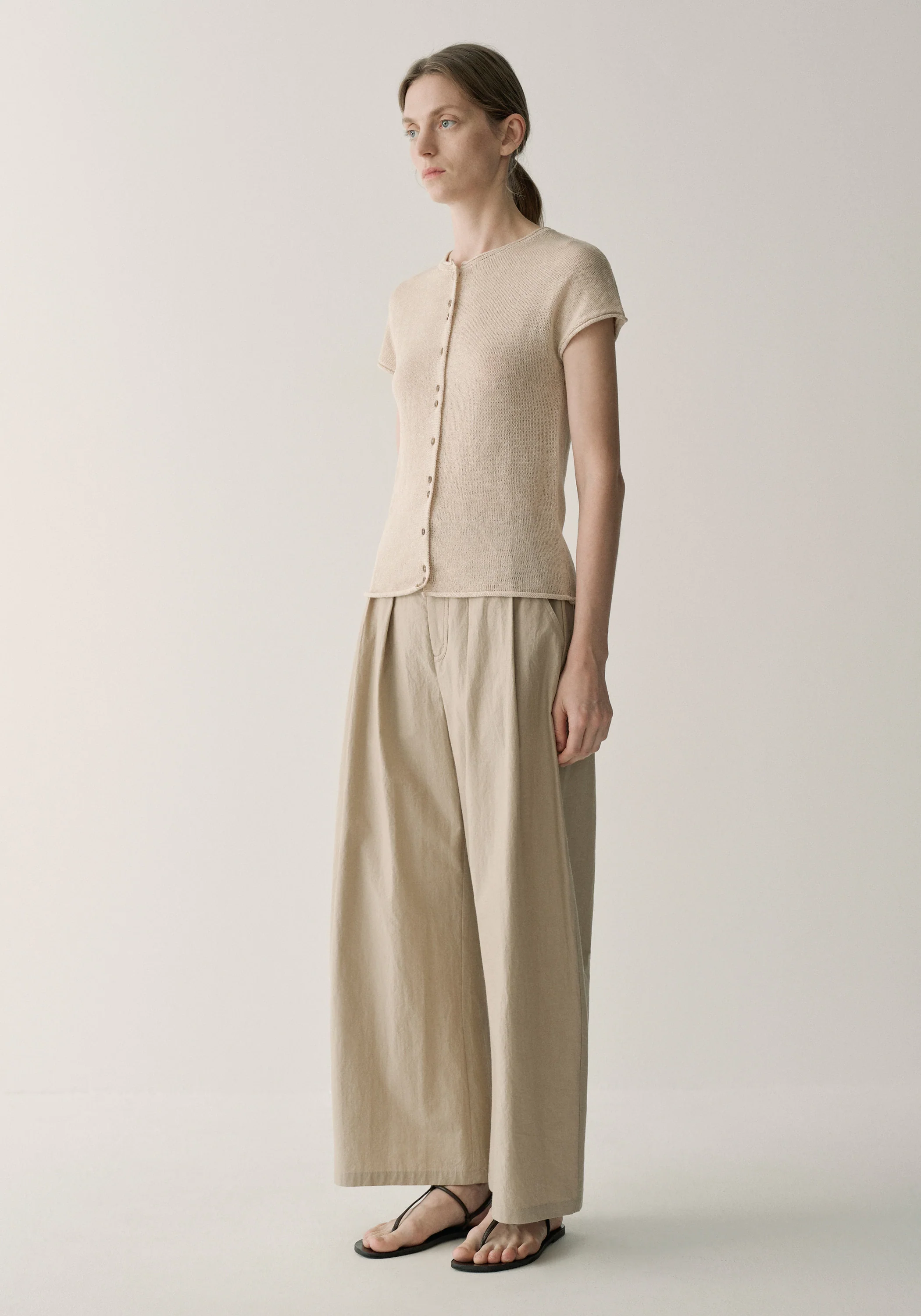 Short-sleeved Linen Cardigan - Image 13