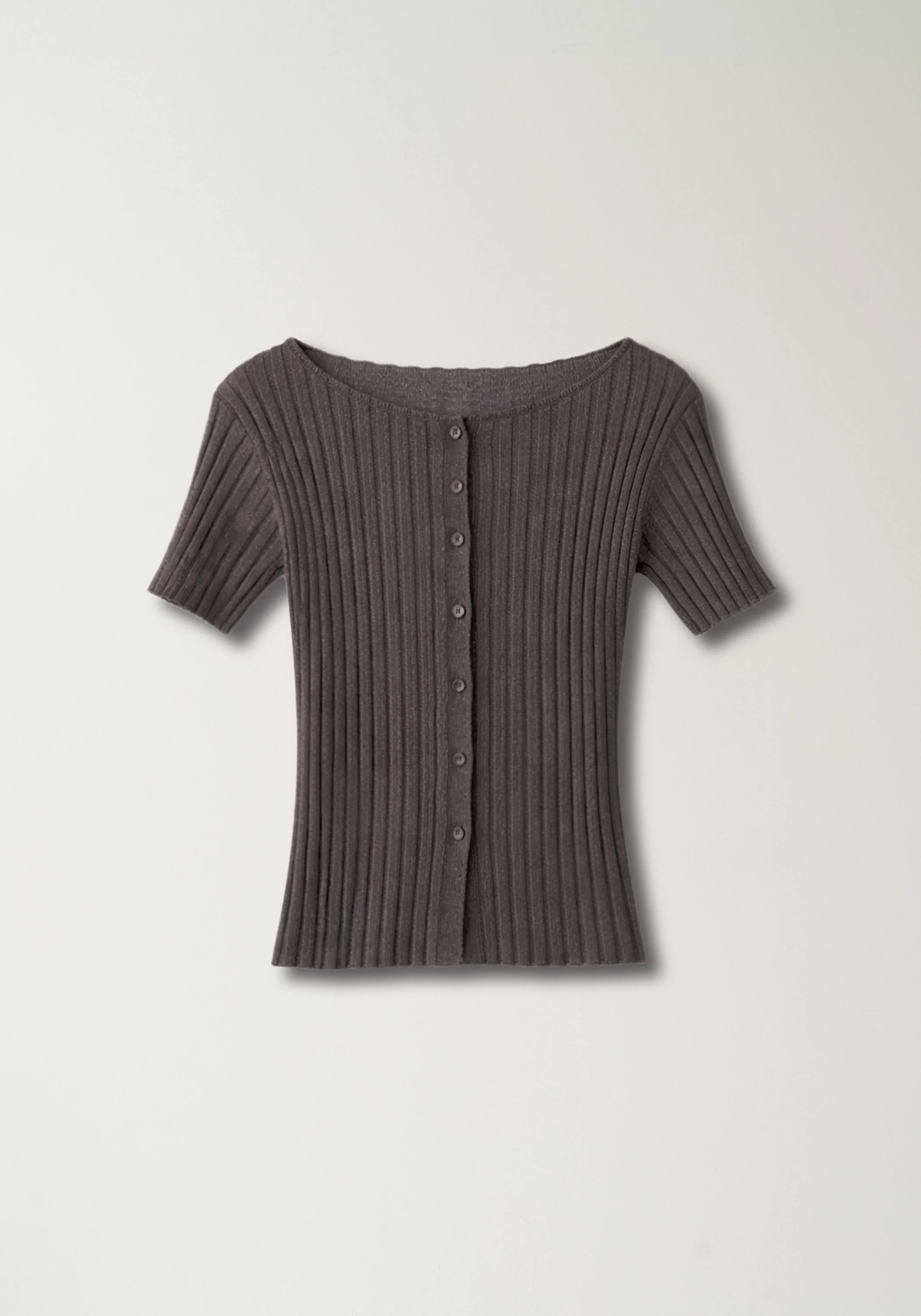 Short-sleeved Ribbed Cardigan - Image 2