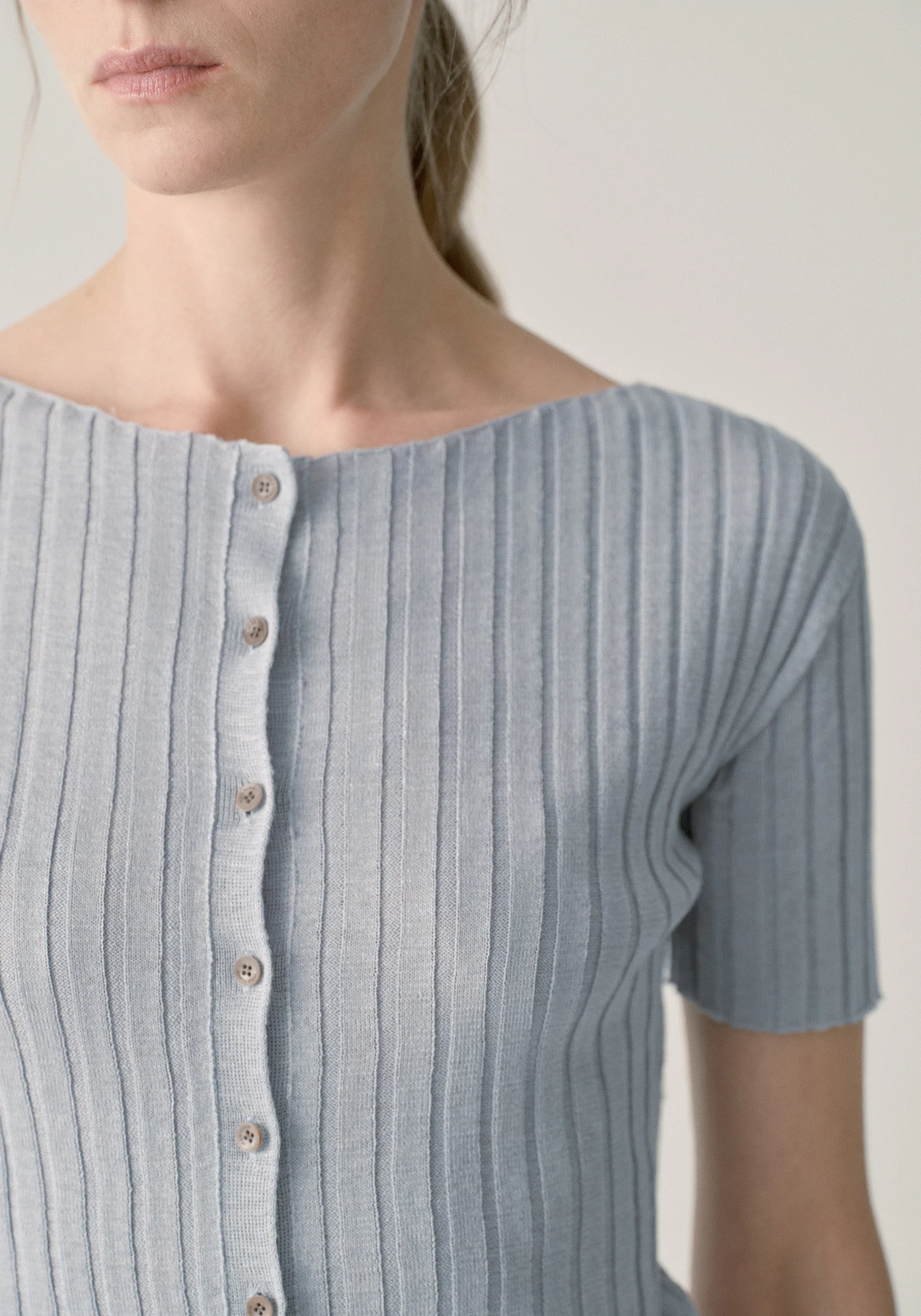 Short-sleeved Ribbed Cardigan - Image 21