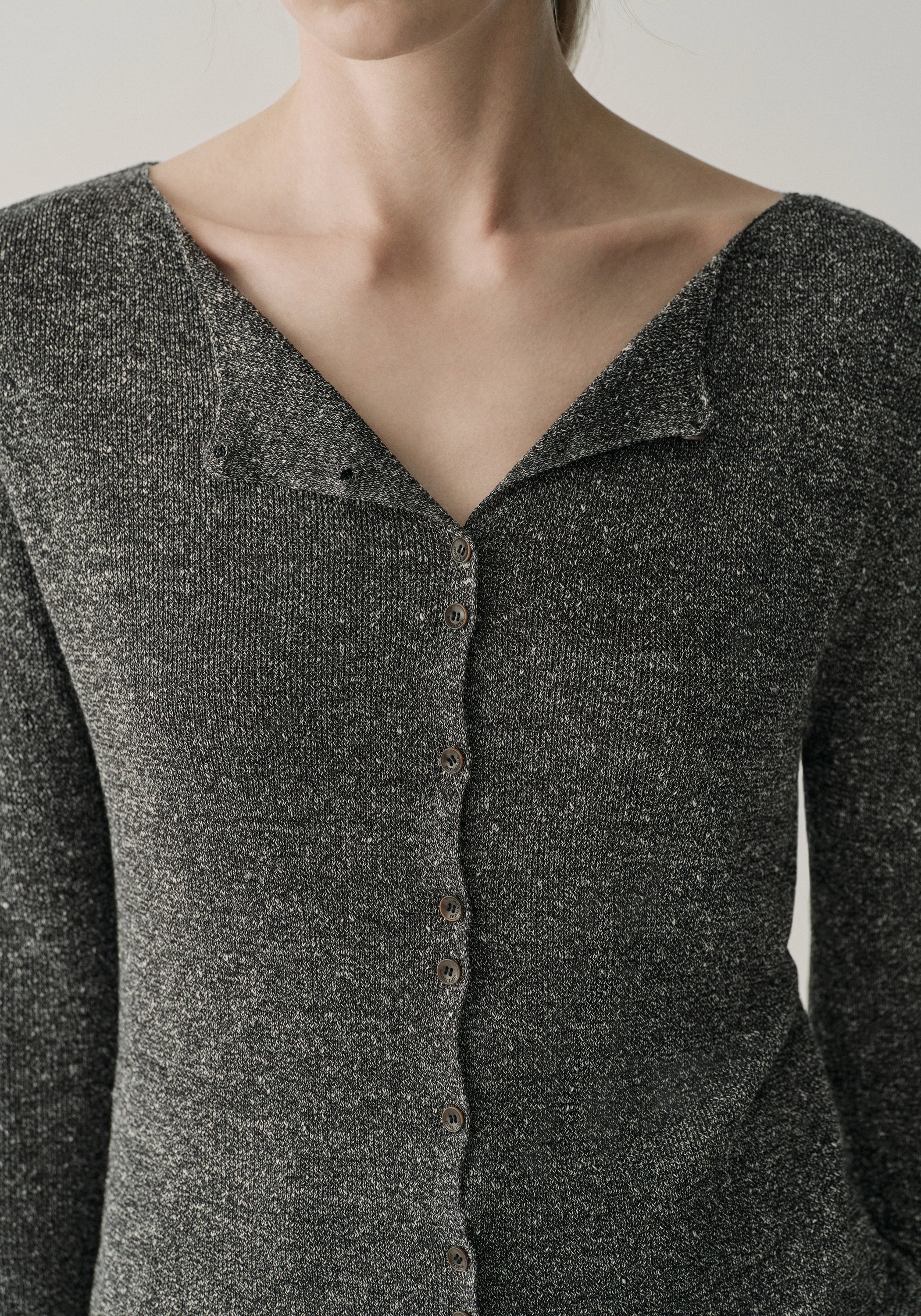 Linen Mélange Yarn Cardigan - Image 7