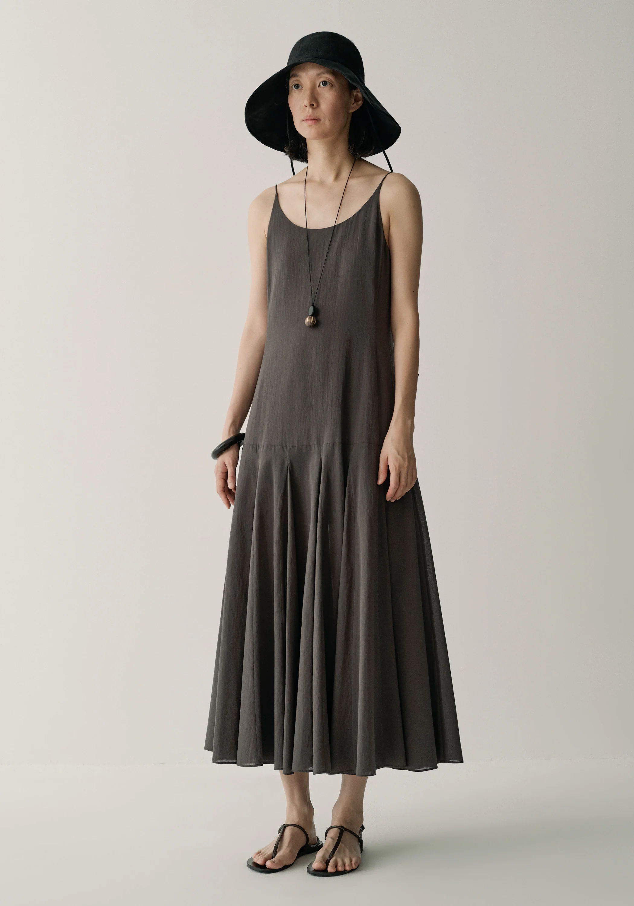 Pleated Cotton Slip Dress - Image 5