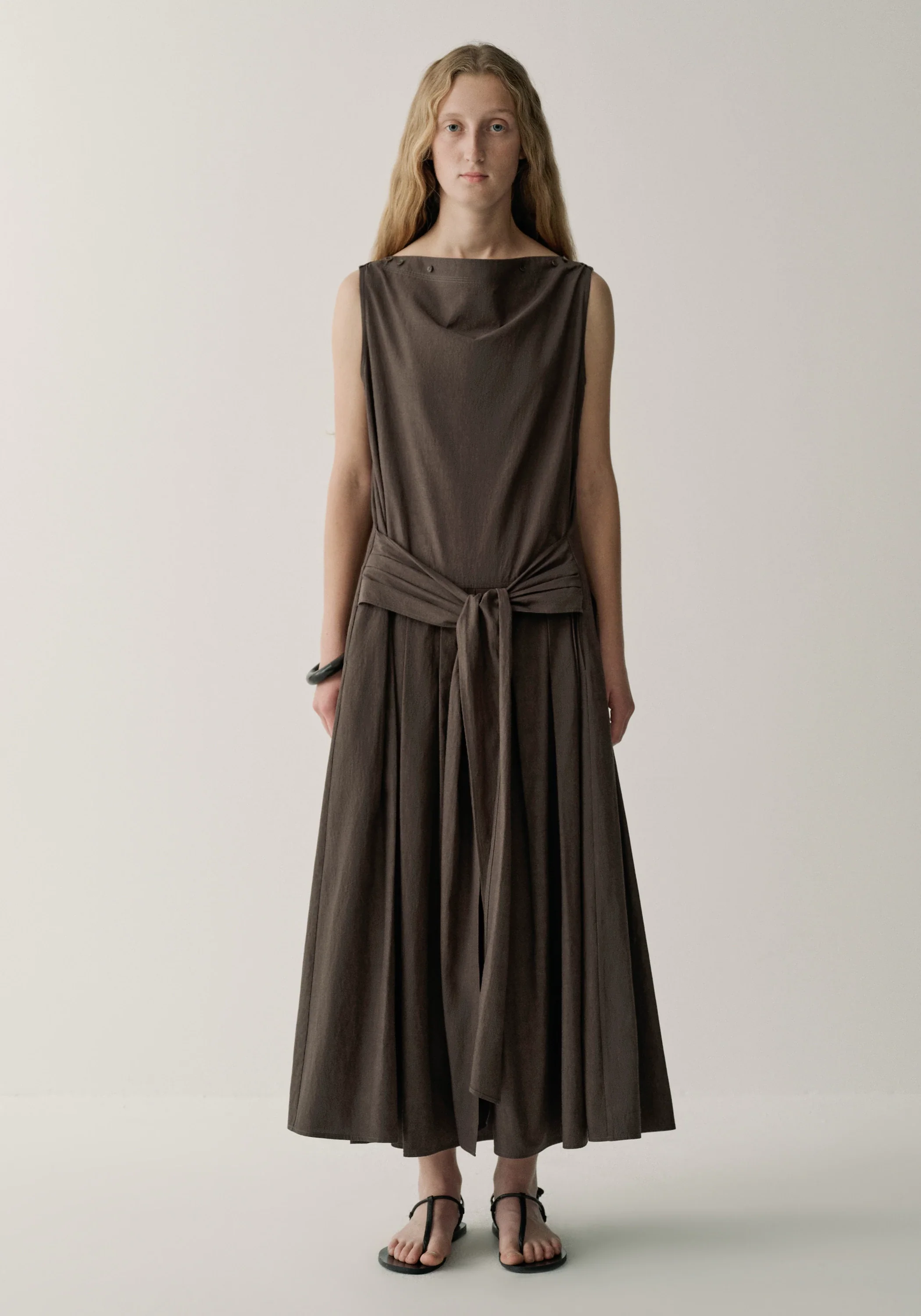 Button-detail Sleeveless Dress