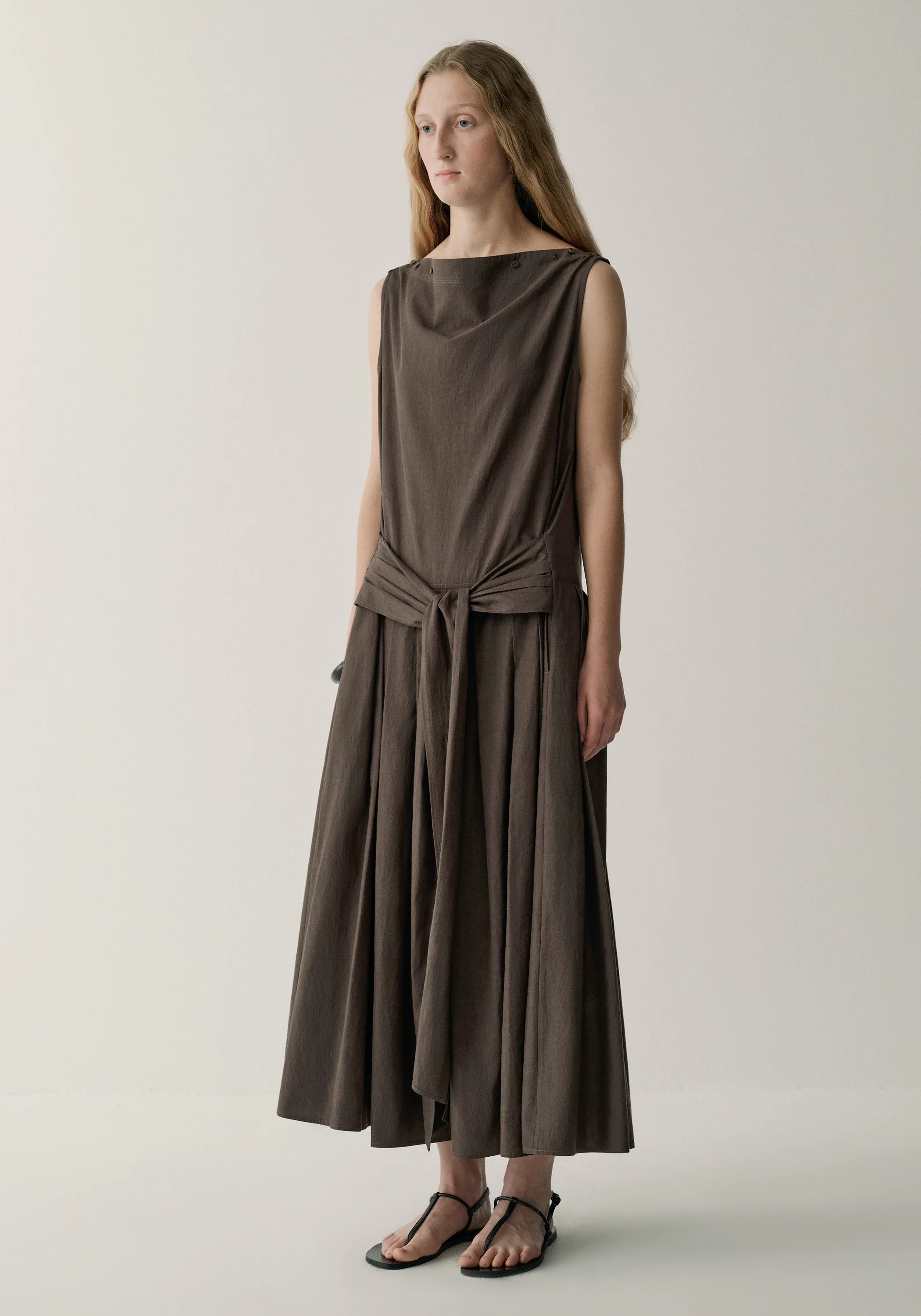 Button-detail Sleeveless Dress - Image 3