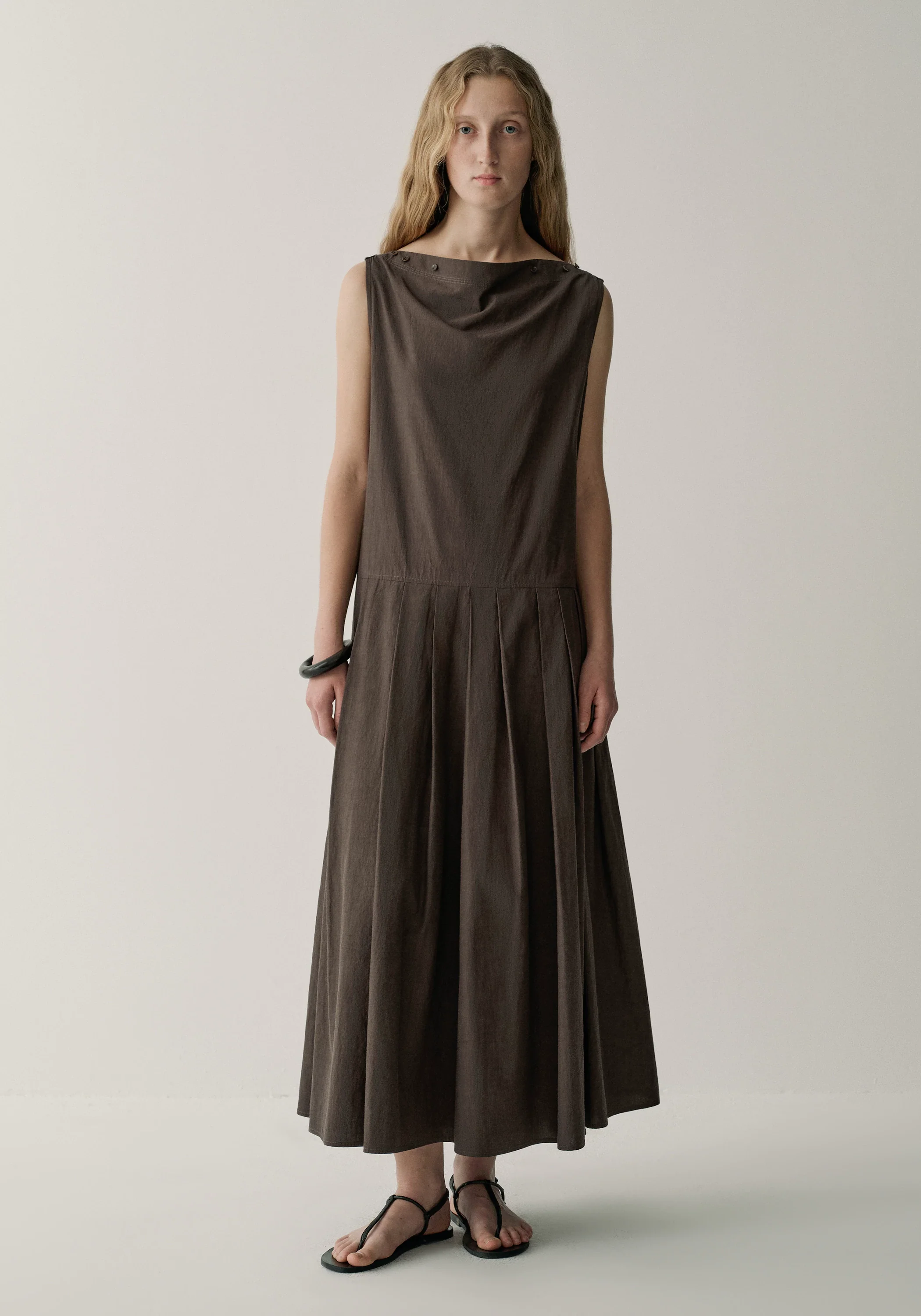 Button-detail Sleeveless Dress - Image 4