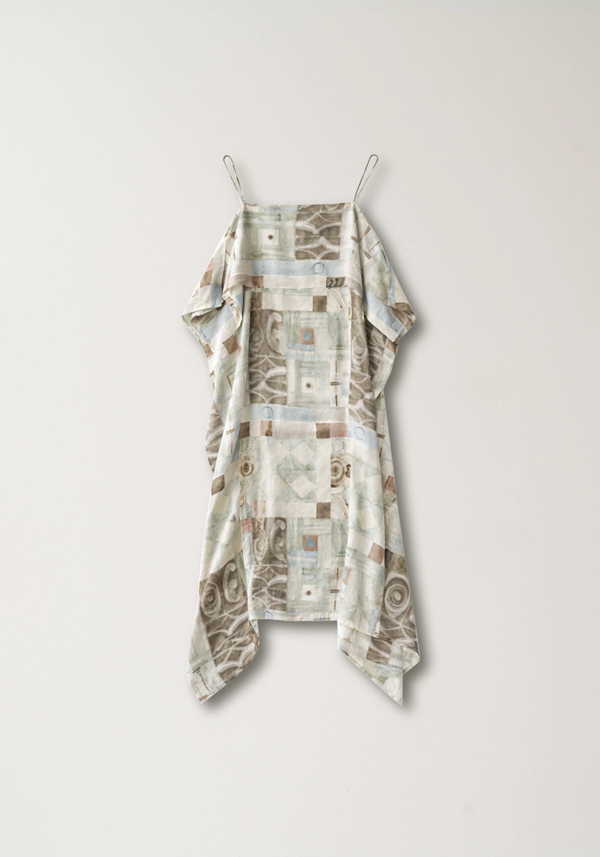 Patterned Linen Slip Dress - Image 2