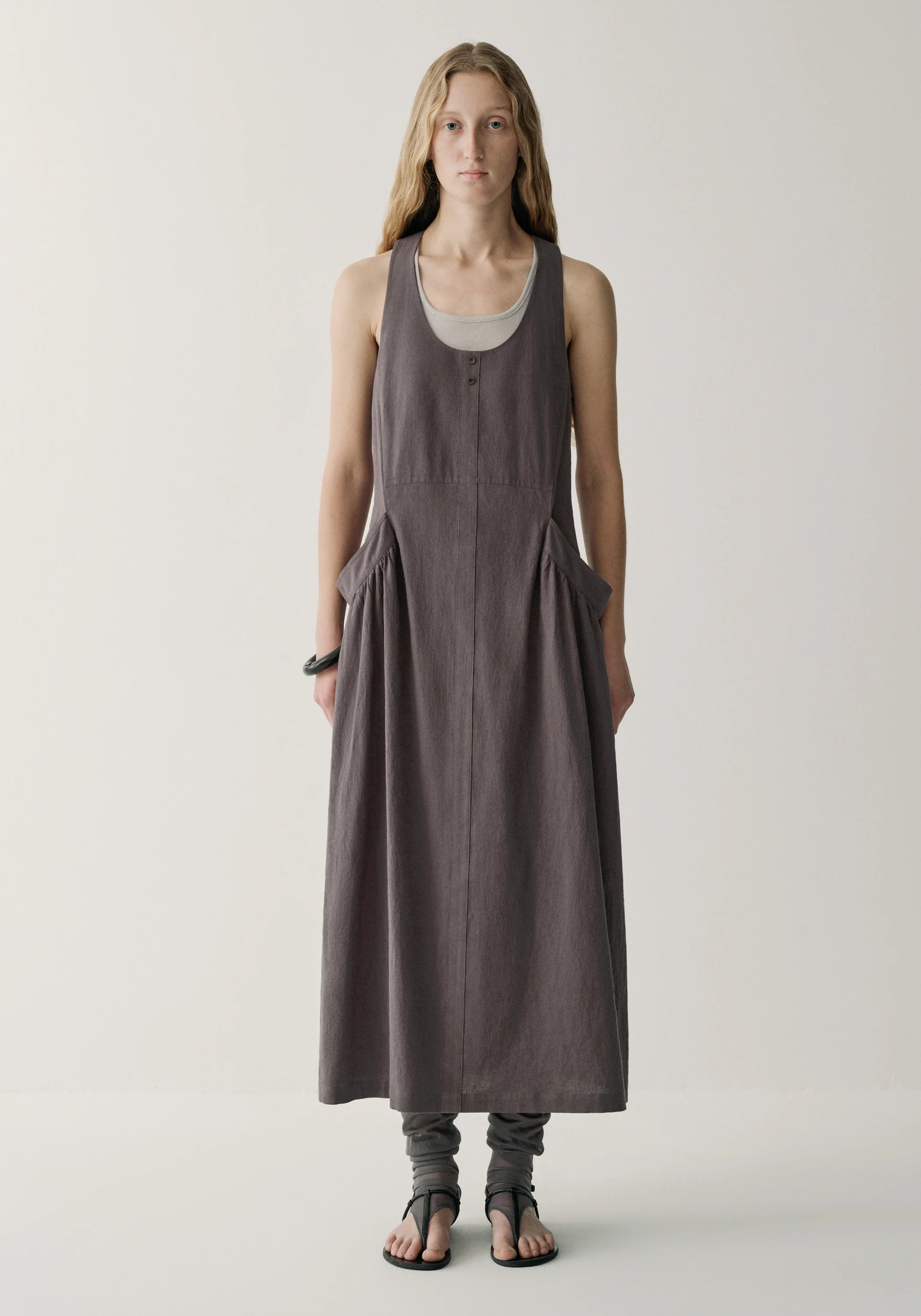 Twist-knot Buttoned Dress