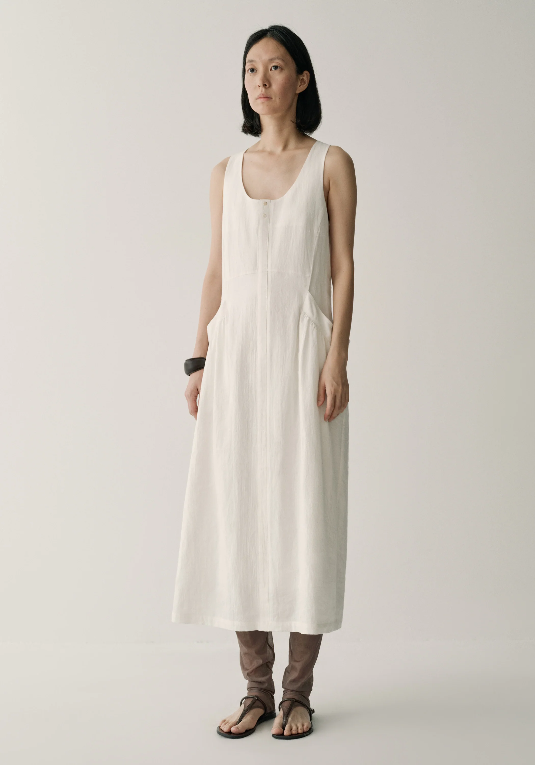 Twist-knot Buttoned Dress - Image 10