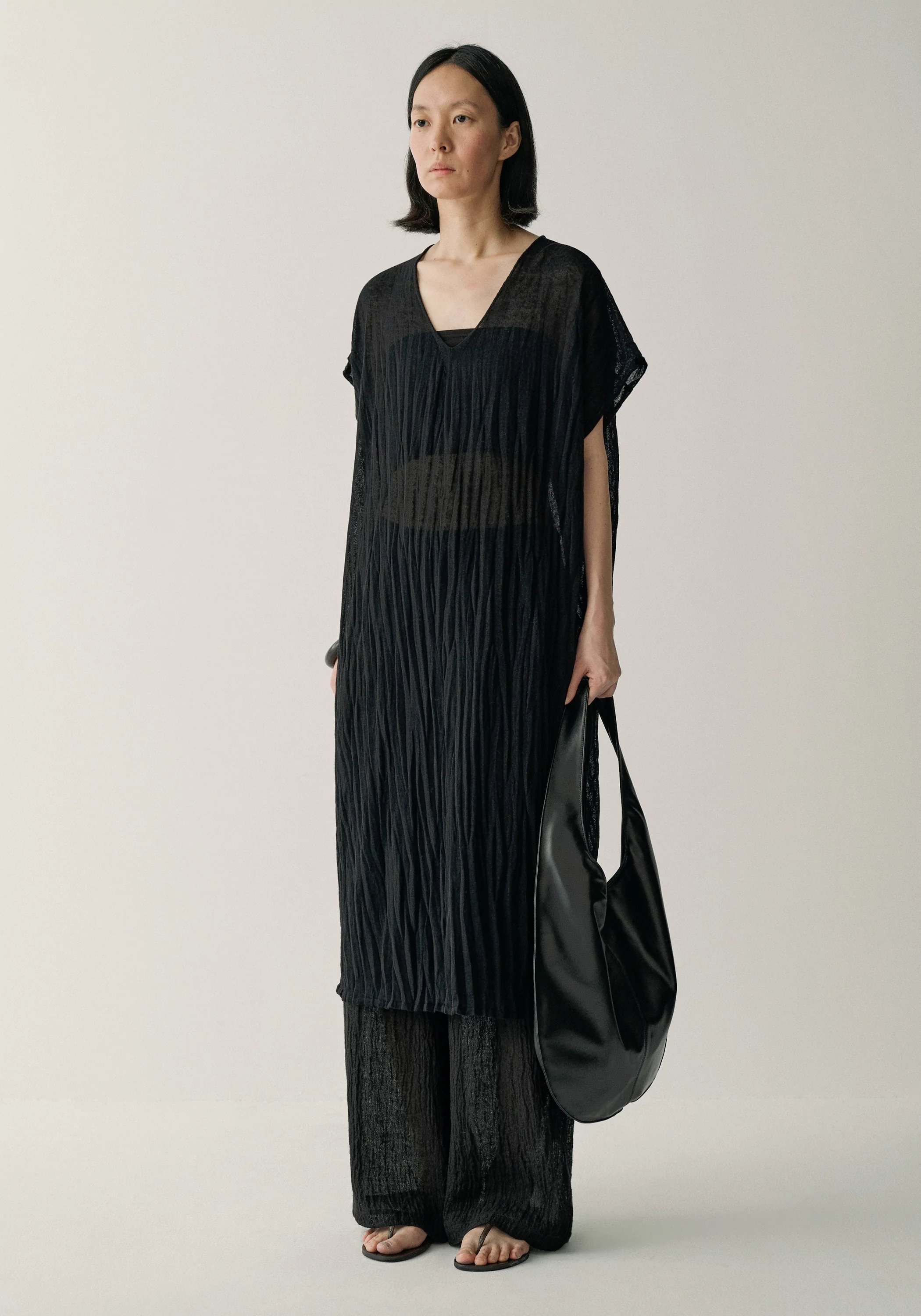 Pleated Semi-sheer Dress - Image 12