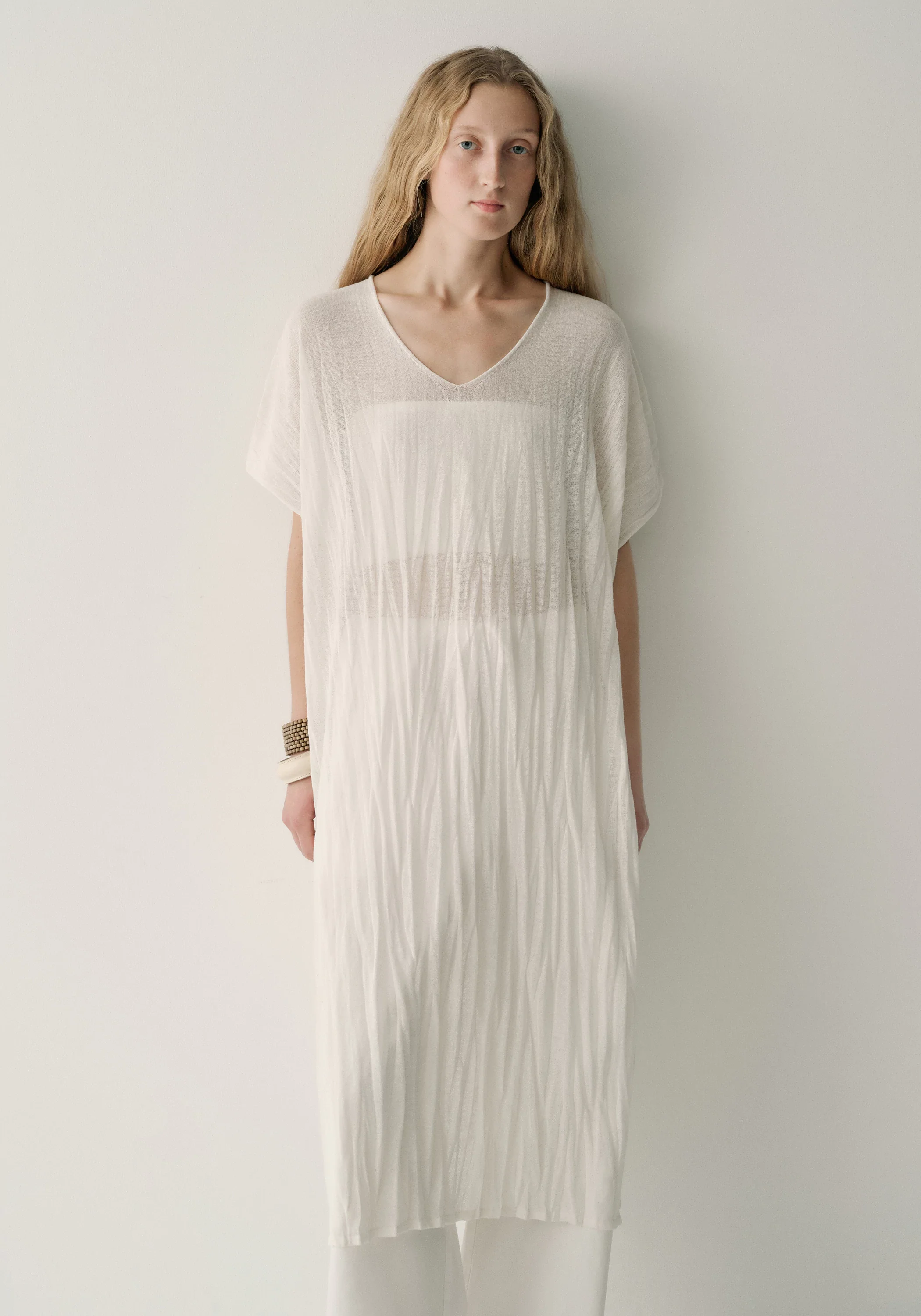 Pleated Semi-sheer Dress - Image 5