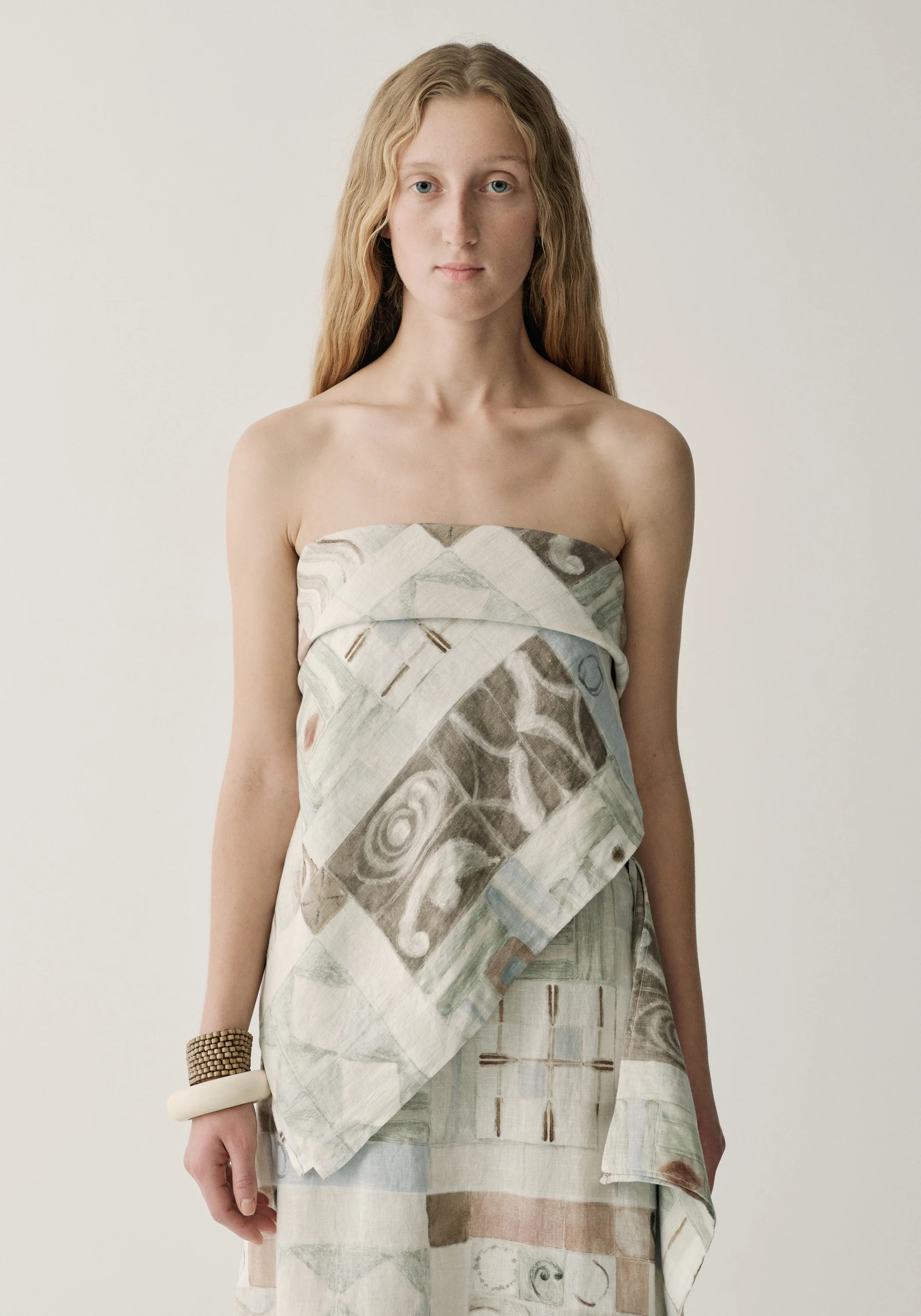 Patterned Linen Scarf - Image 2