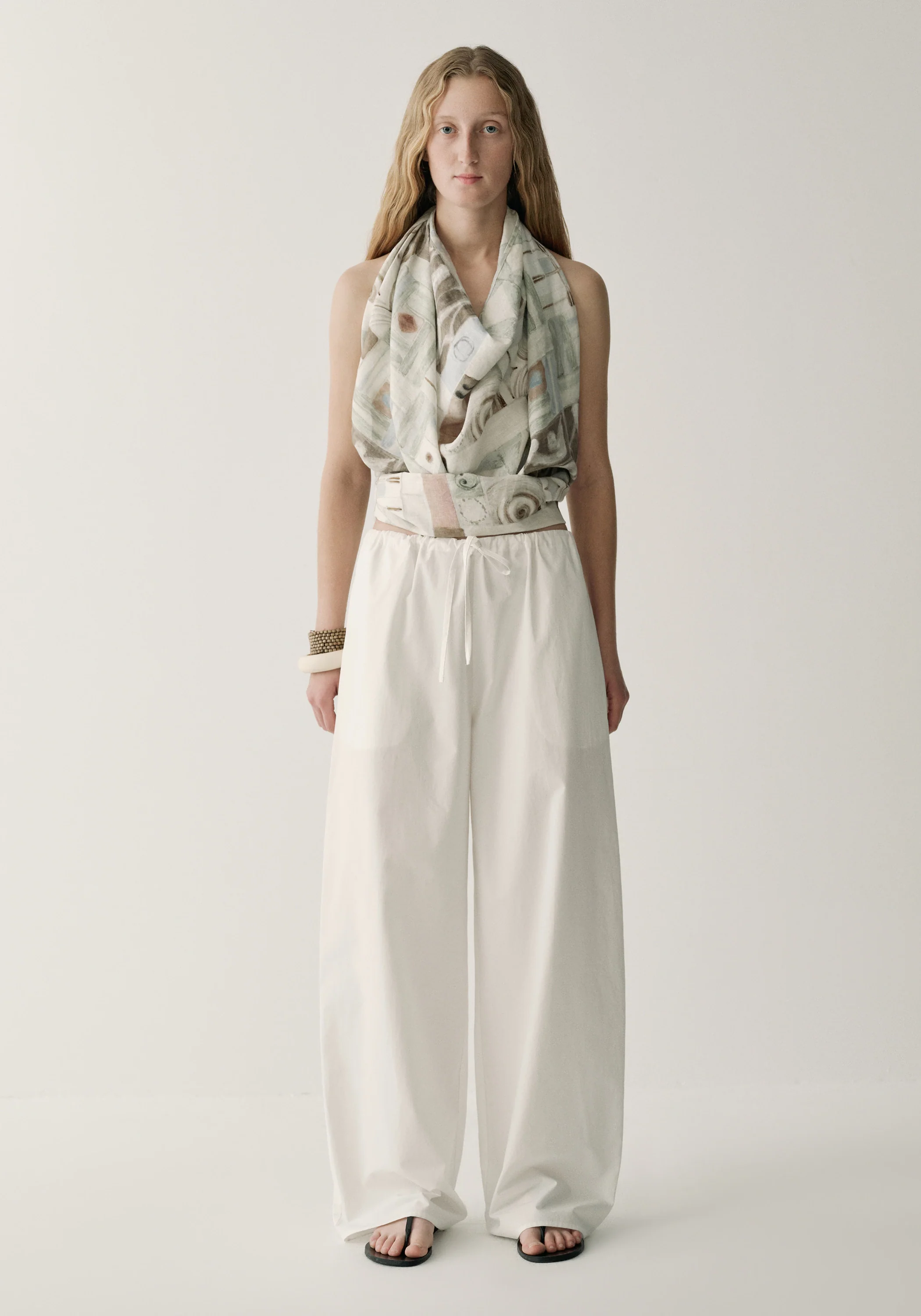 Patterned Linen Scarf - Image 4