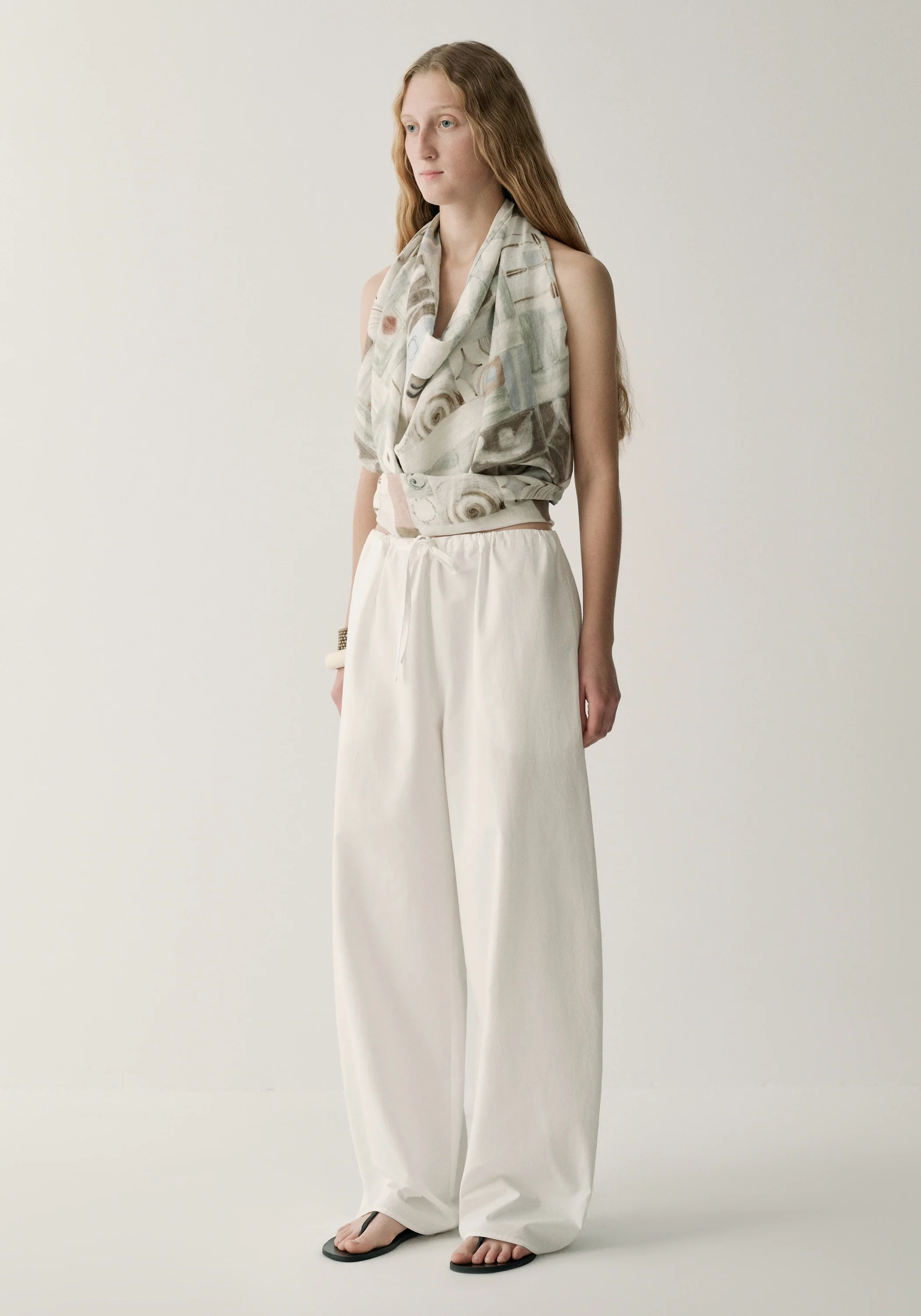 Patterned Linen Scarf - Image 5