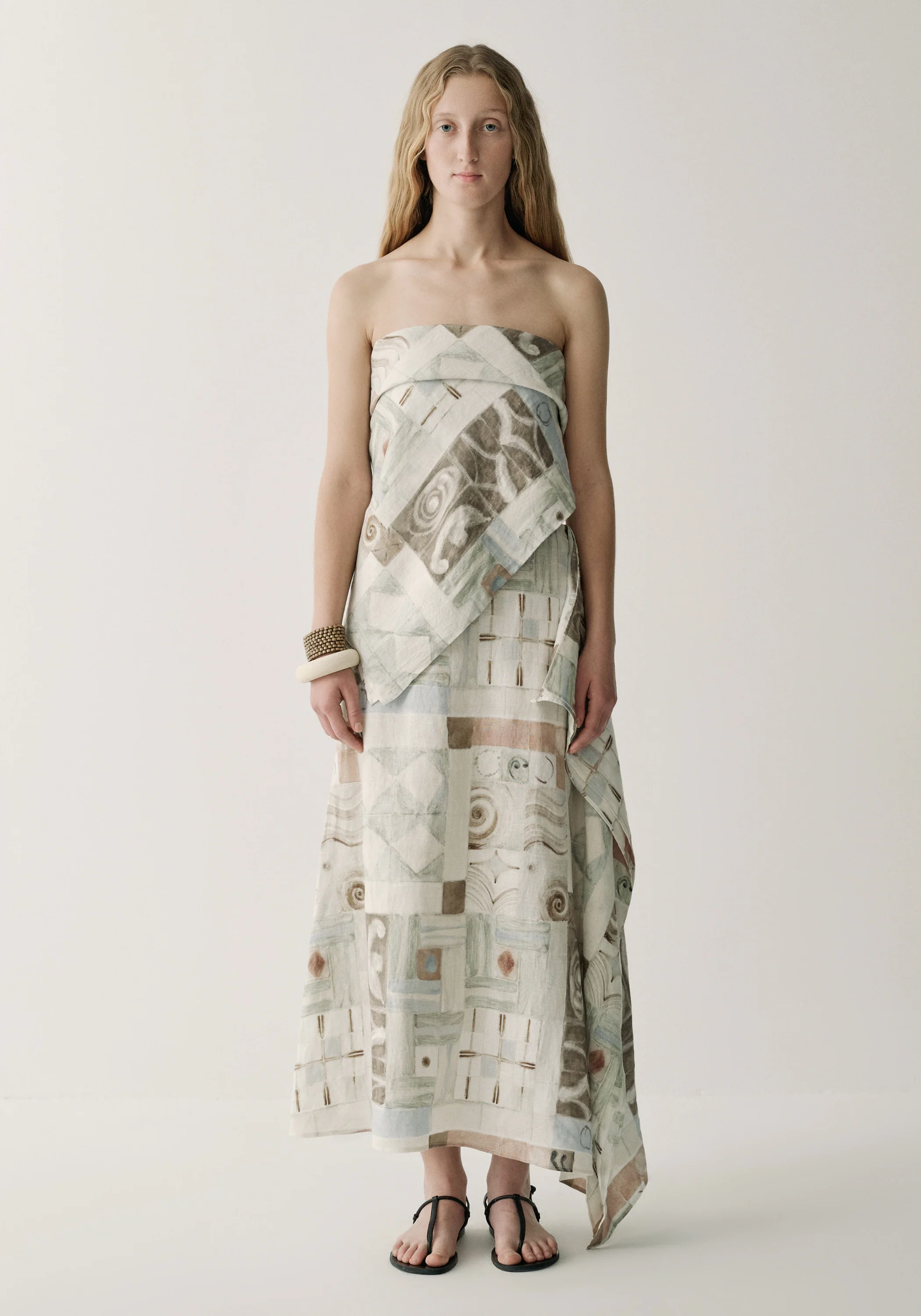 Patterned Linen Scarf - Image 6