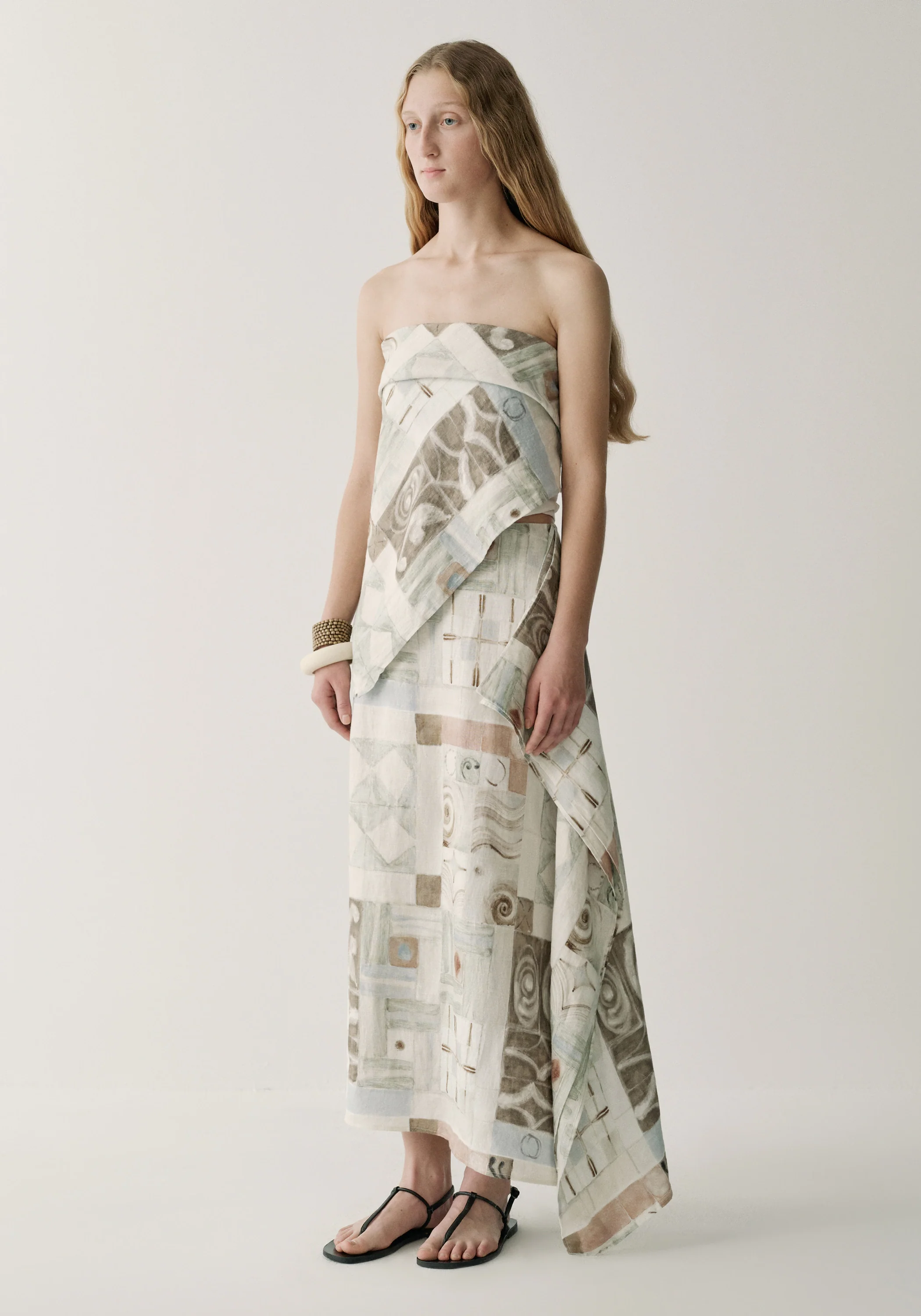 Patterned Linen Scarf - Image 8