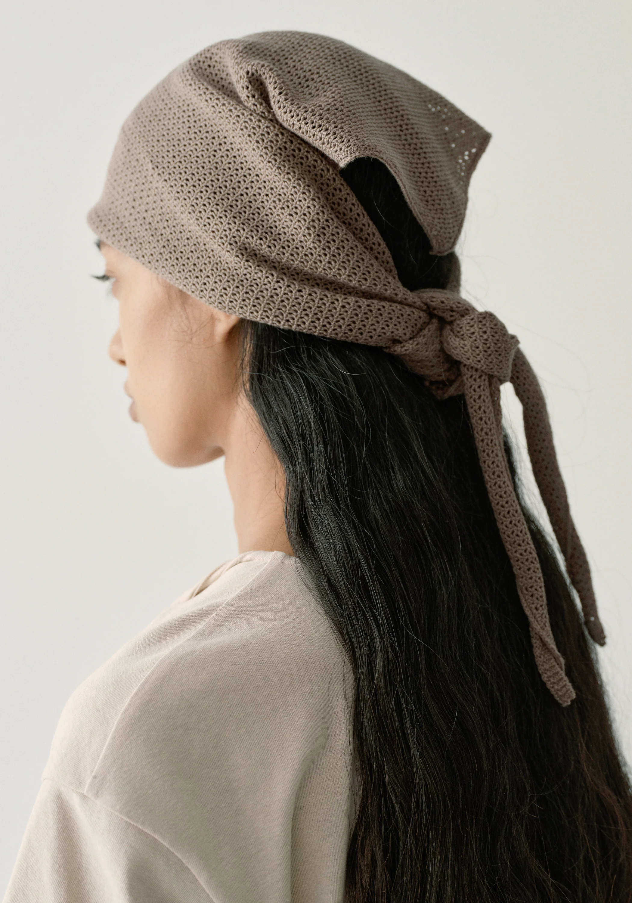 Open-knit Triangle Scarf - Image 5