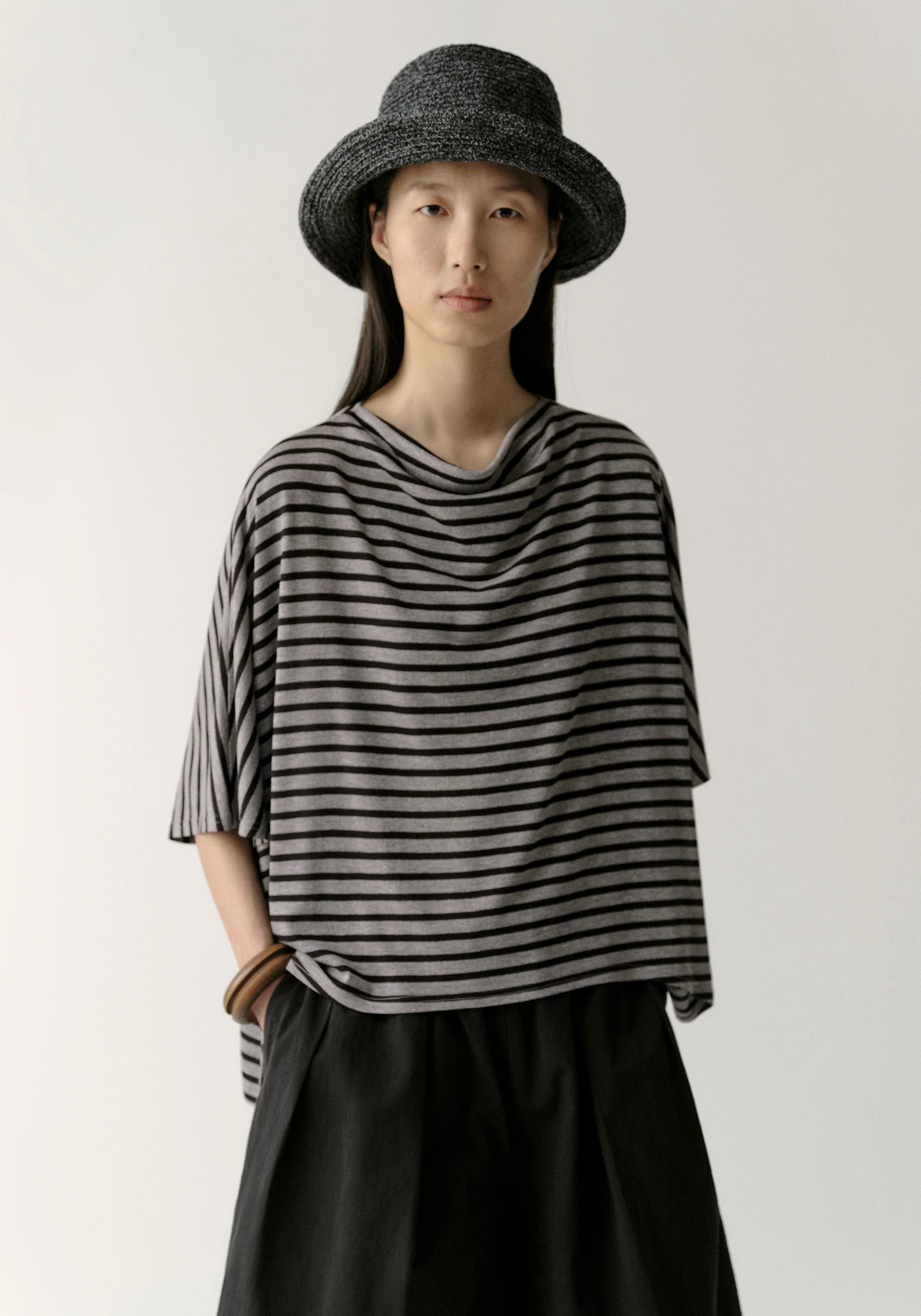 Asymmetric Striped Blouse