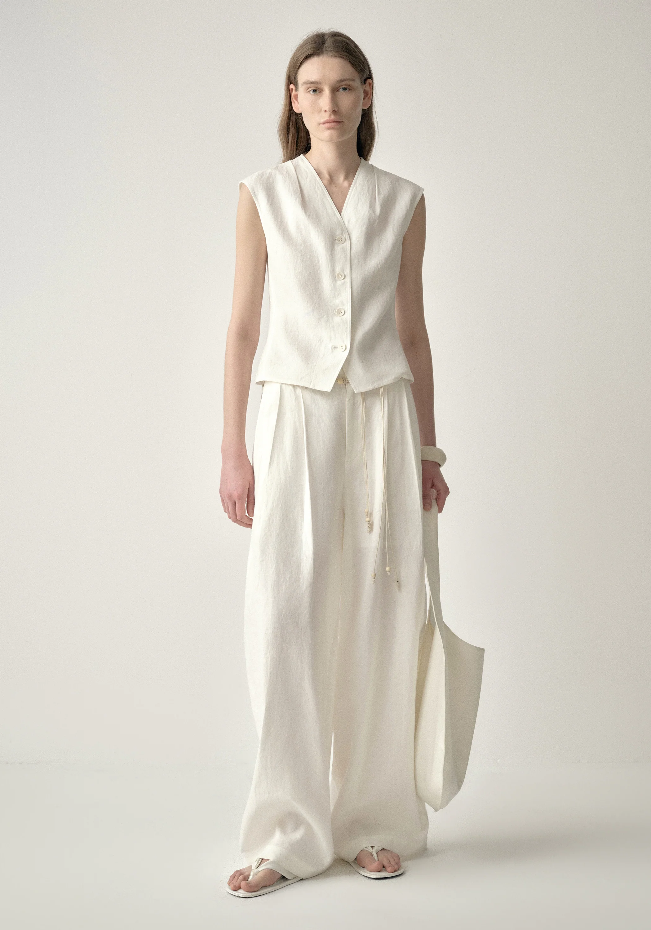 Tailored Linen Vest - Image 11