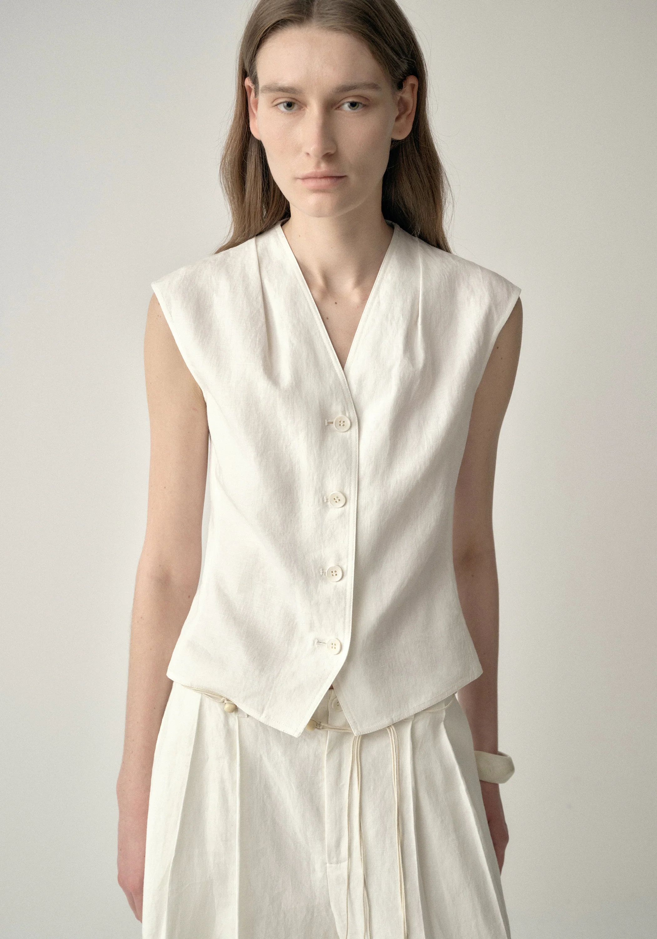 Tailored Linen Vest - Image 14