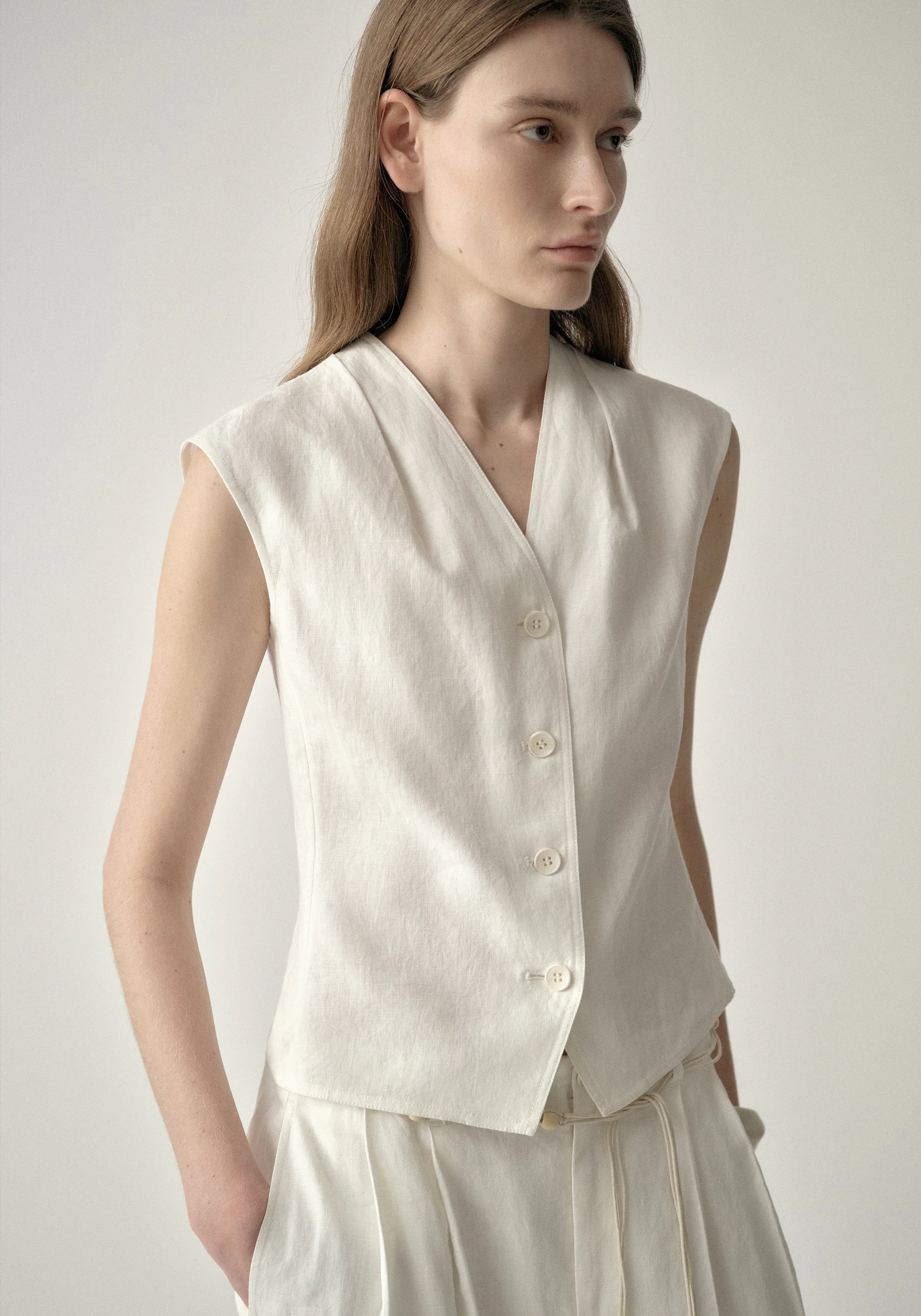 Tailored Linen Vest - Image 15
