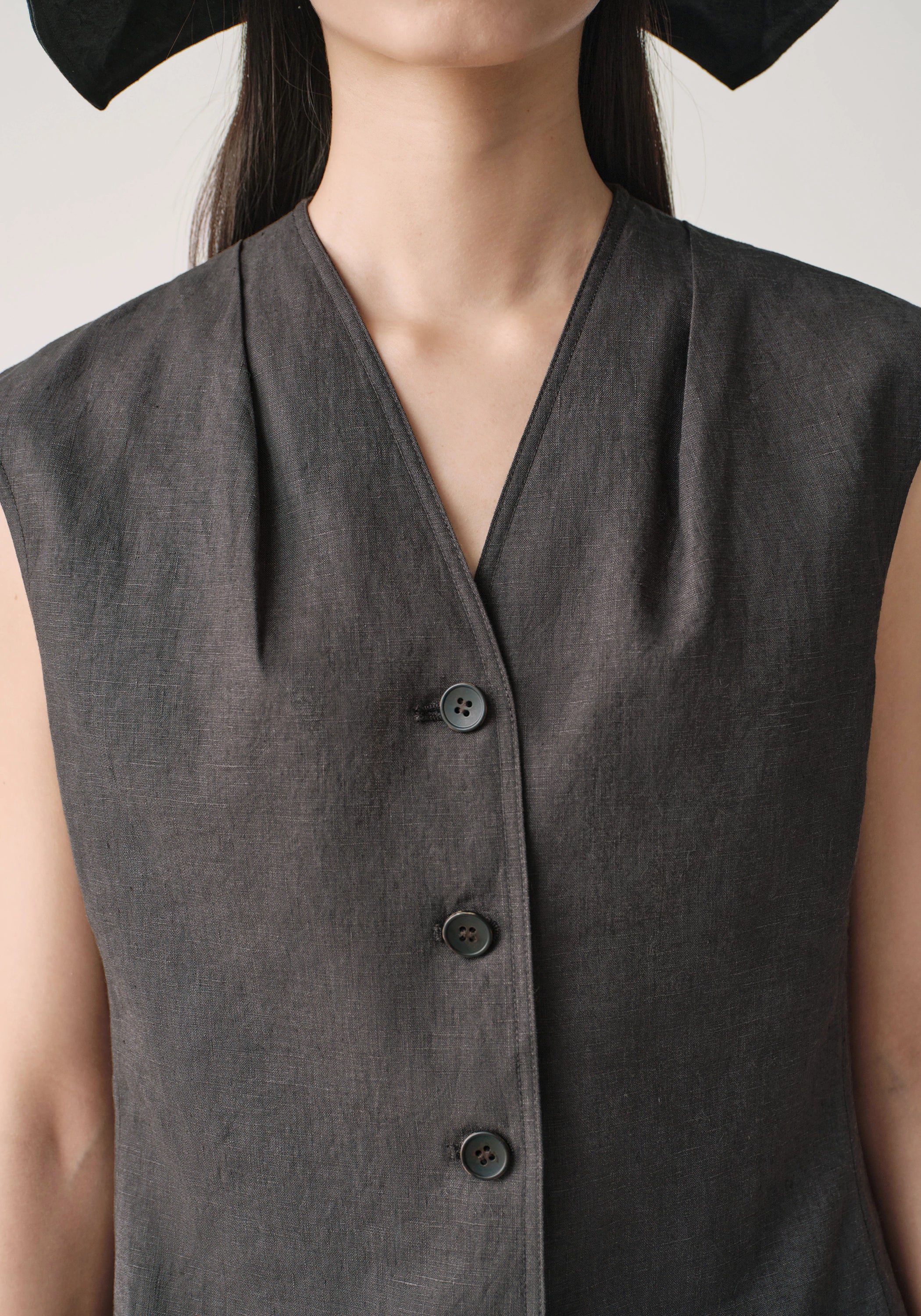 Tailored Linen Vest - Image 7