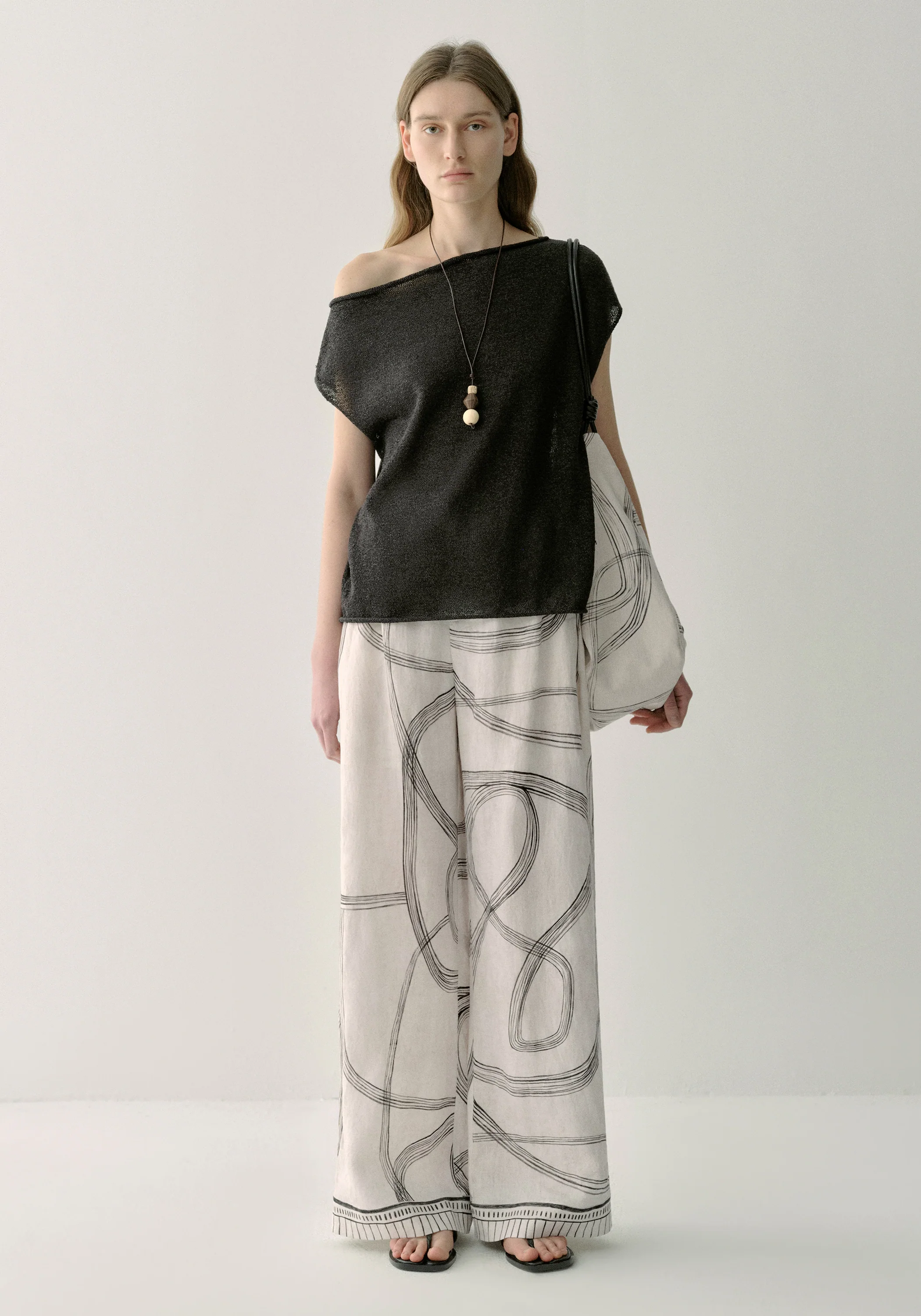 Print Linen Pants
