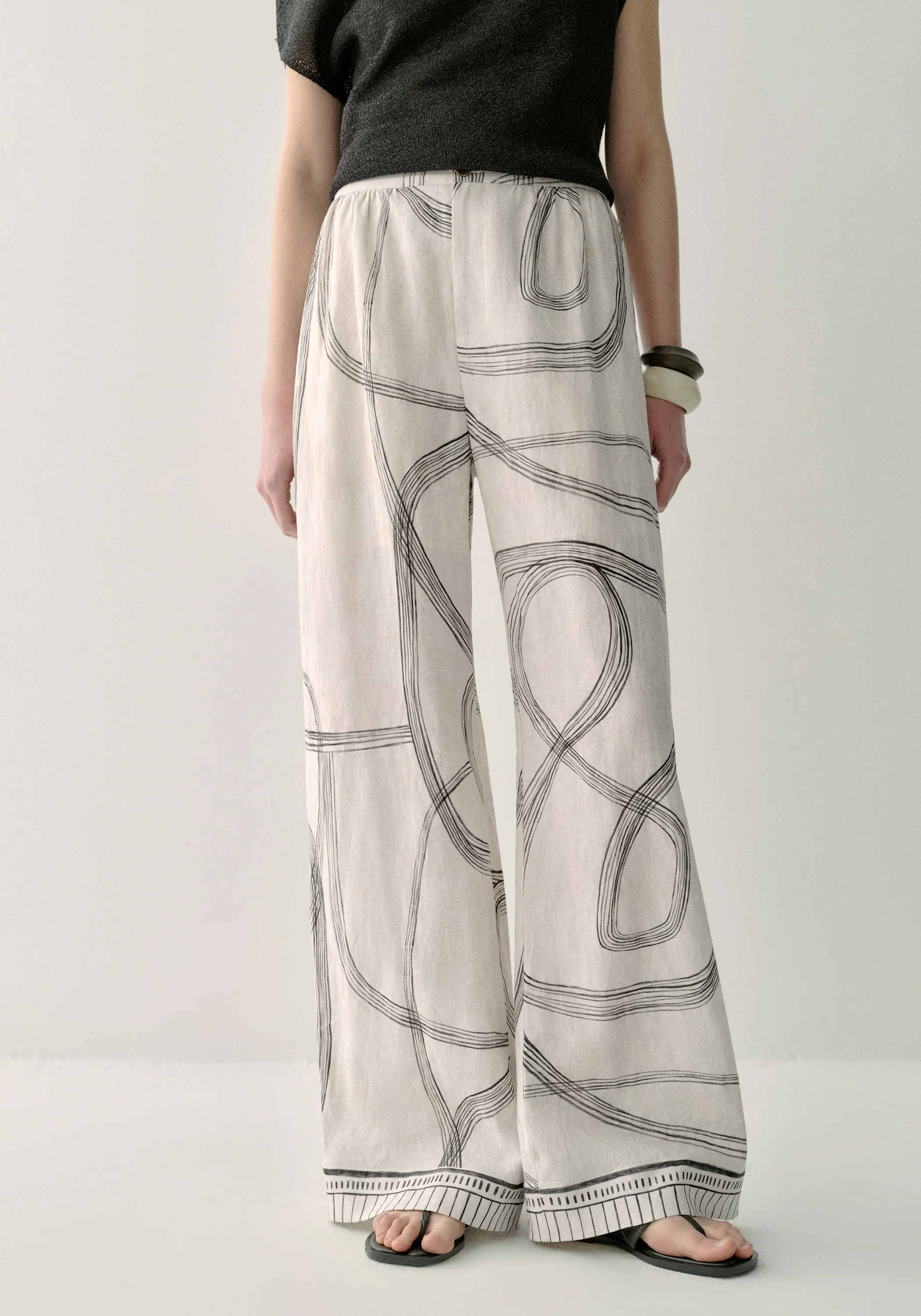 Print Linen Pants - Image 6