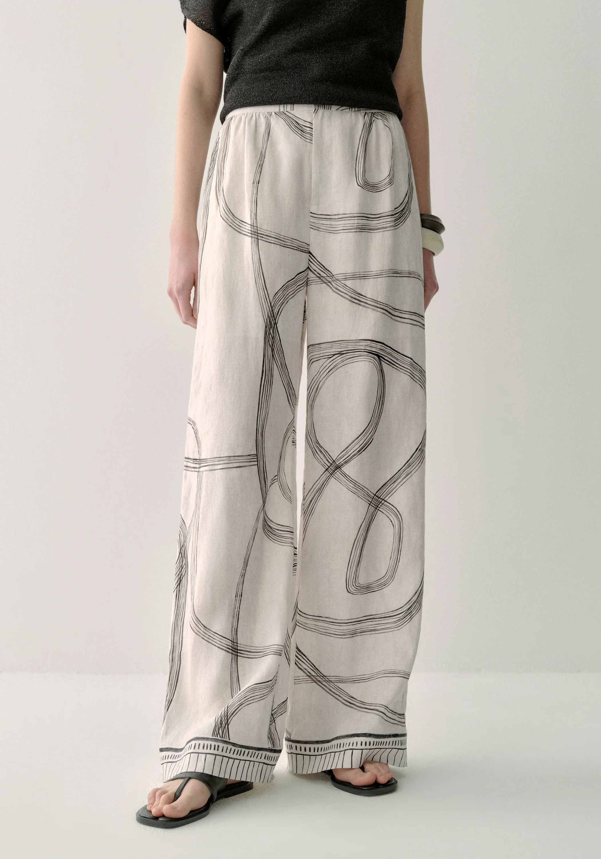 Print Linen Pants - Image 7