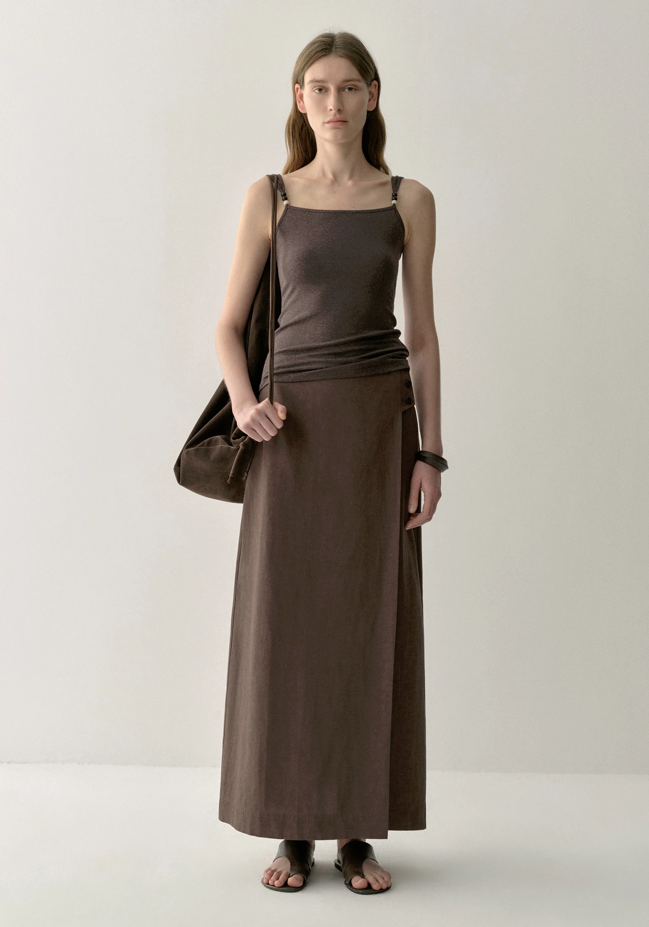 Asymmetric Buttoned Skirt