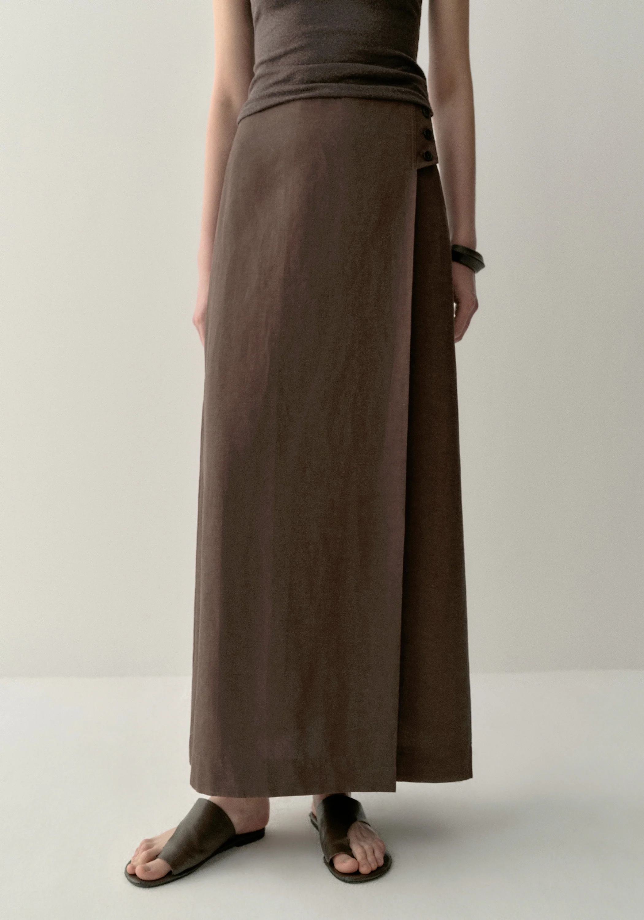 Asymmetric Buttoned Skirt - Image 6