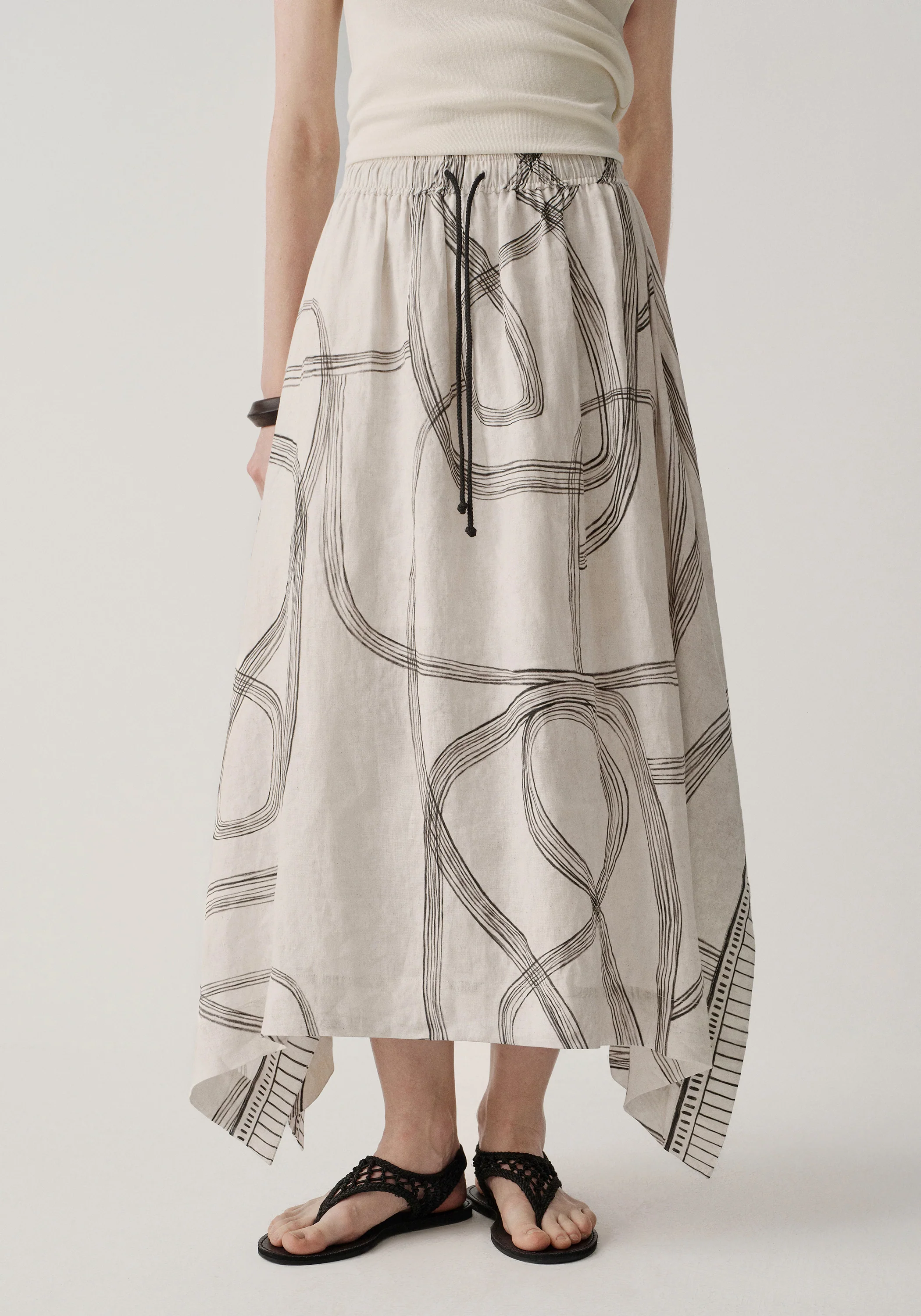 Print Linen Skirt - Image 6