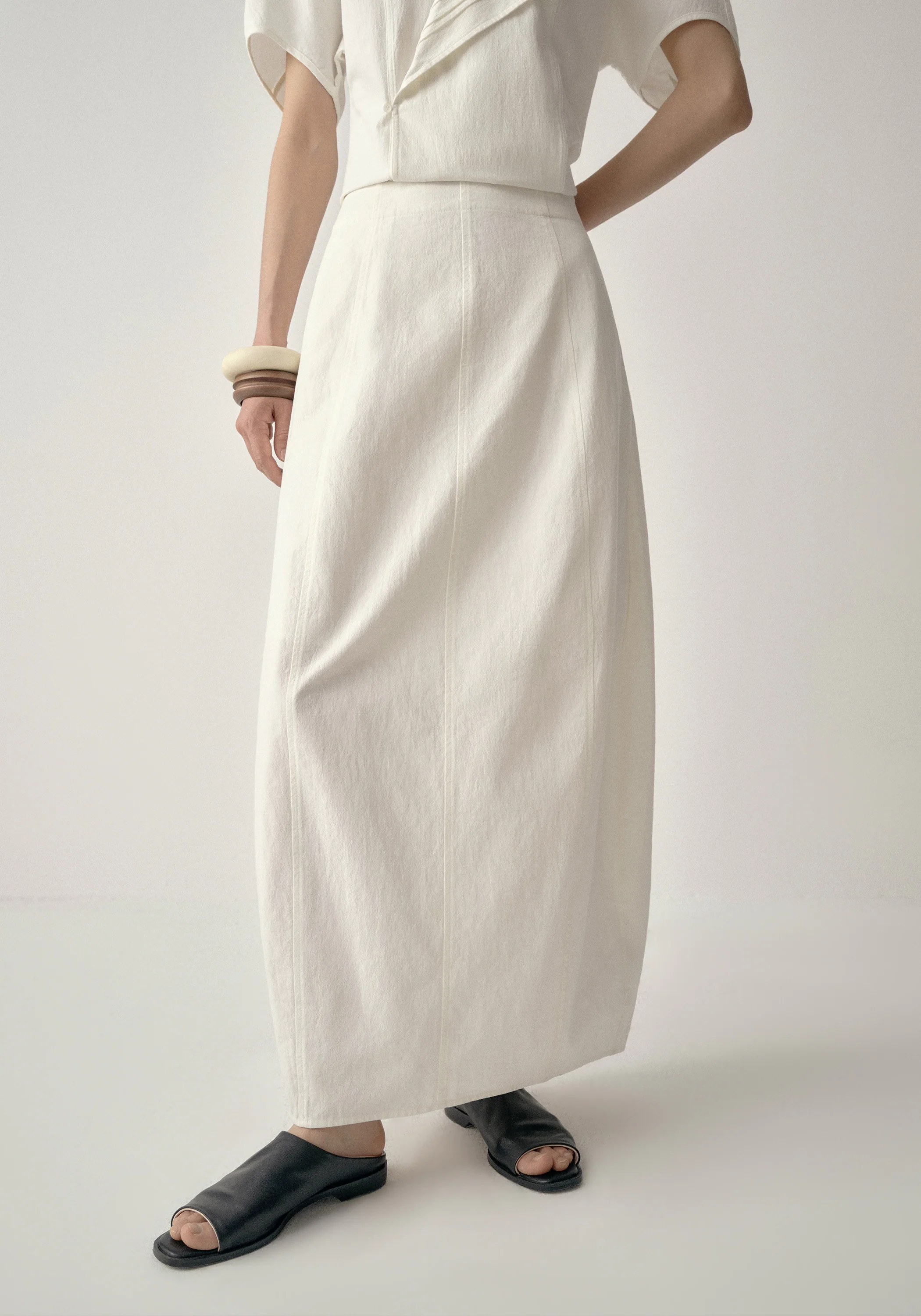 Cotton-linen Cocoon Skirt - Image 20