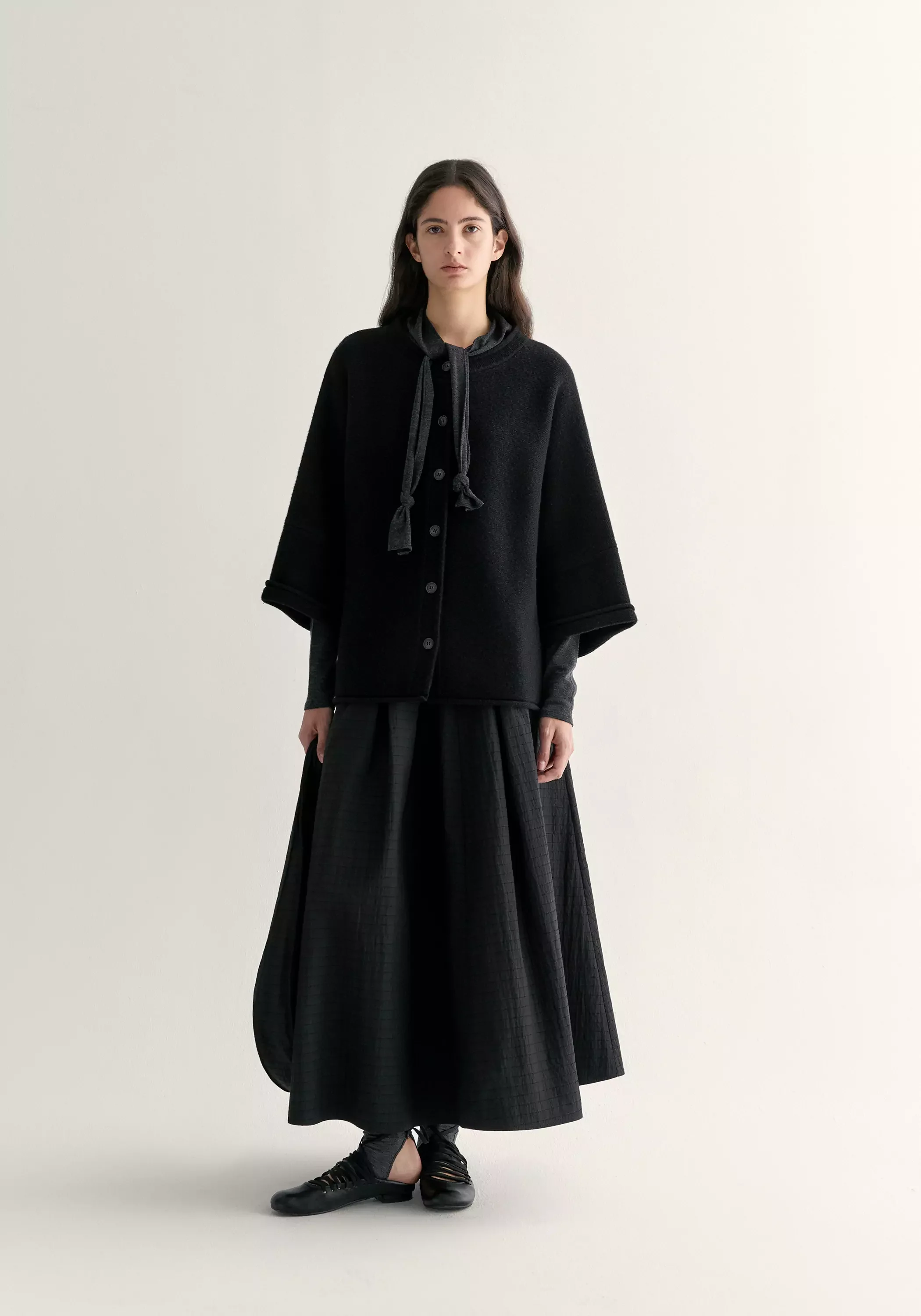 Gathered A-line Check Skirt - Image 18