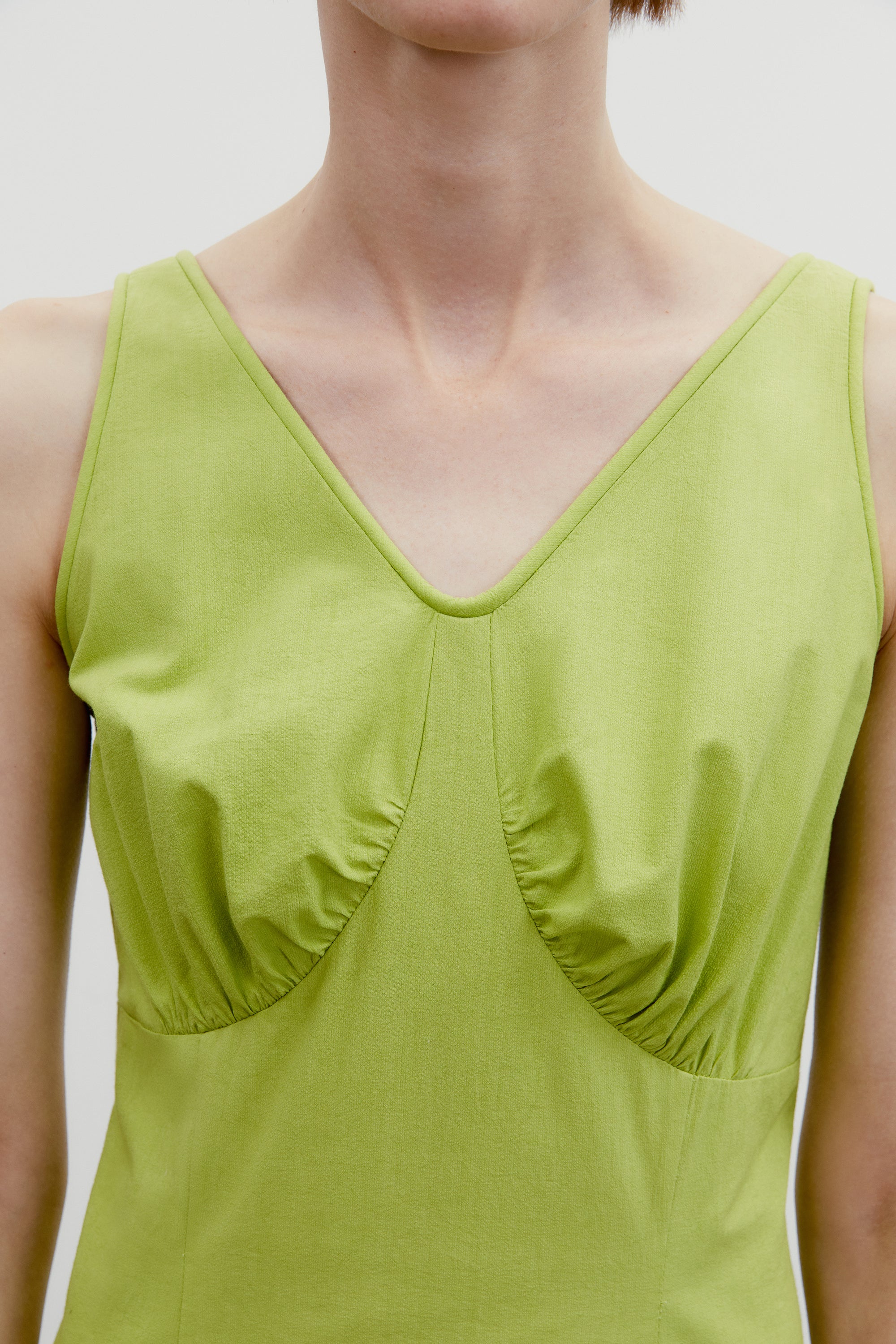 Gathered Backless Cotton Dress - Image 14