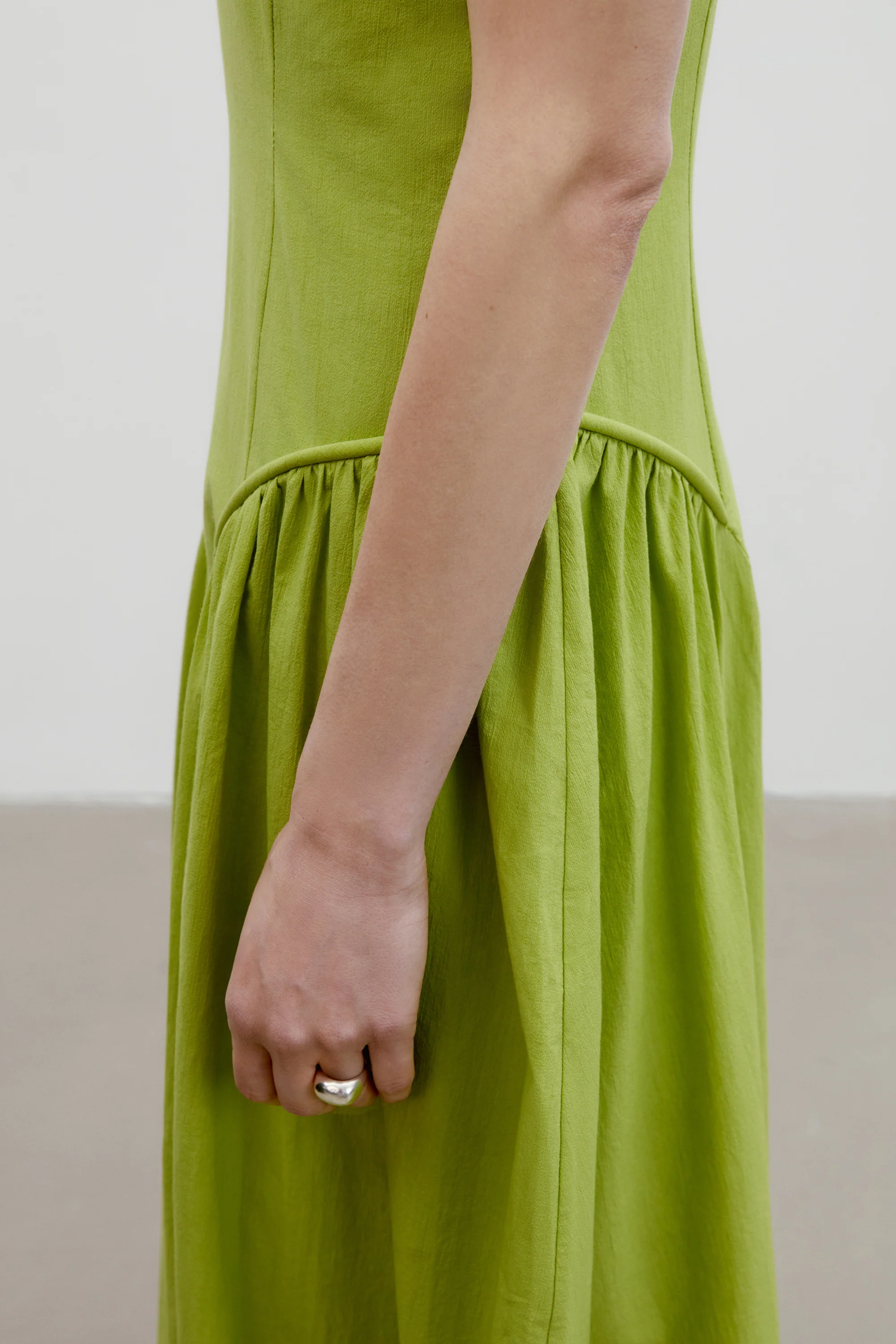 Gathered Backless Cotton Dress - Image 18