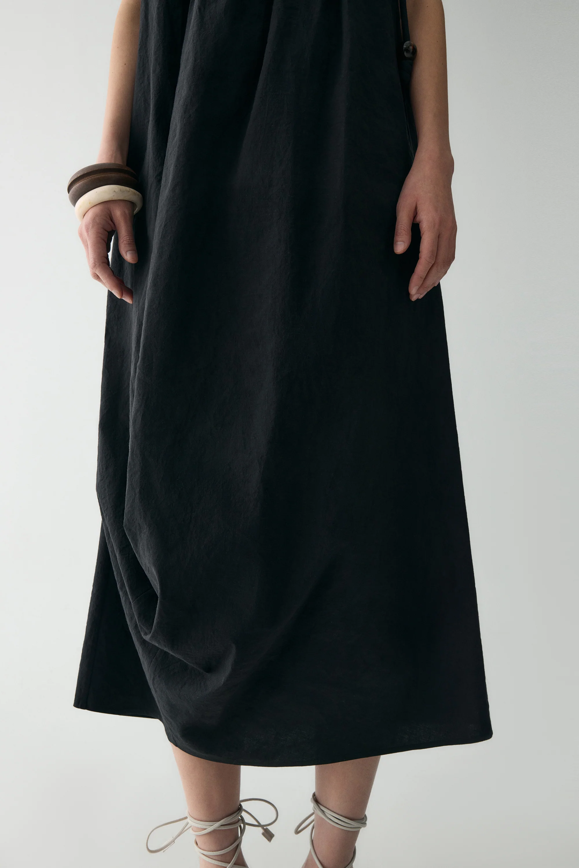 Gathered Cotton-linen Dress - Image 13