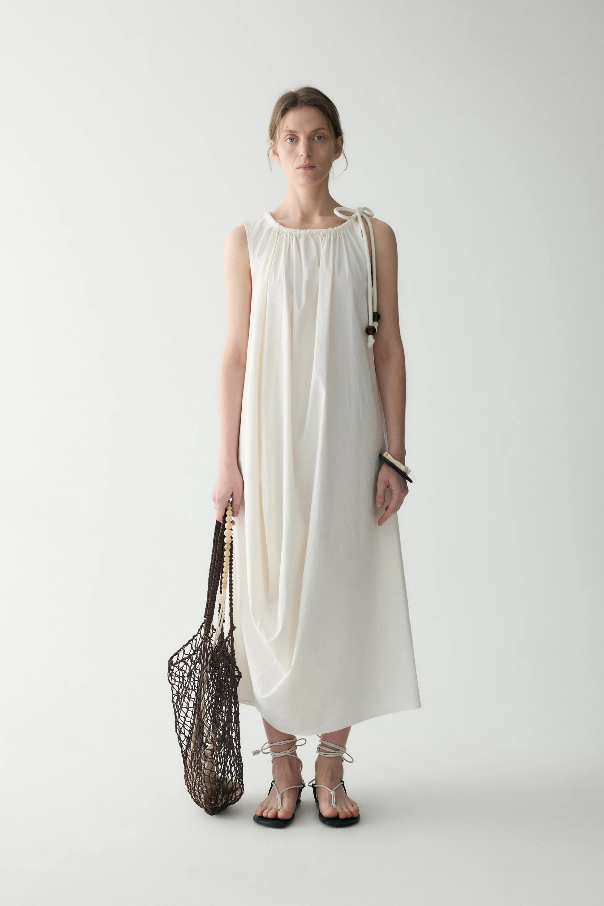 Gathered Cotton-linen Dress - Image 18