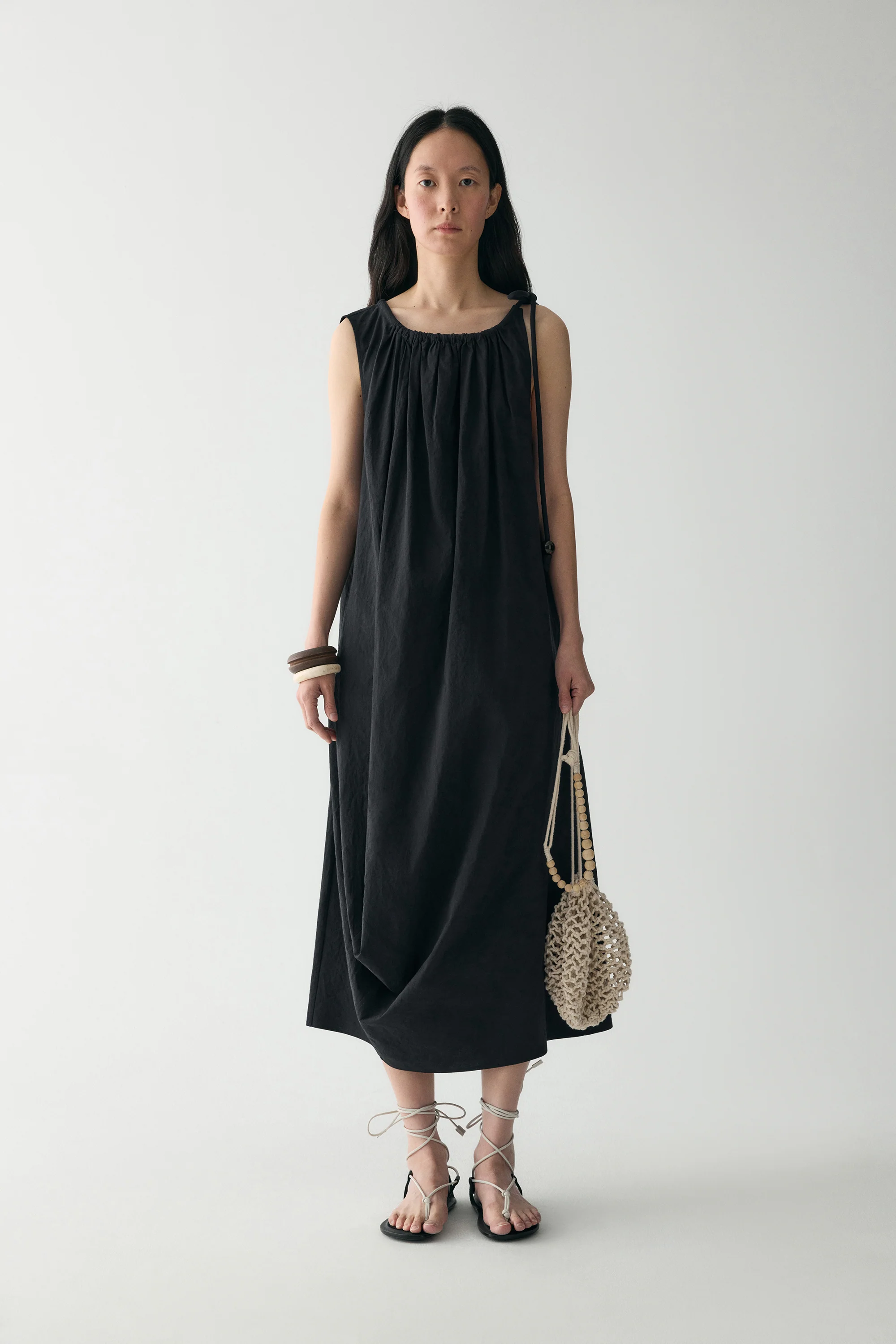 Gathered Cotton-linen Dress - Image 3