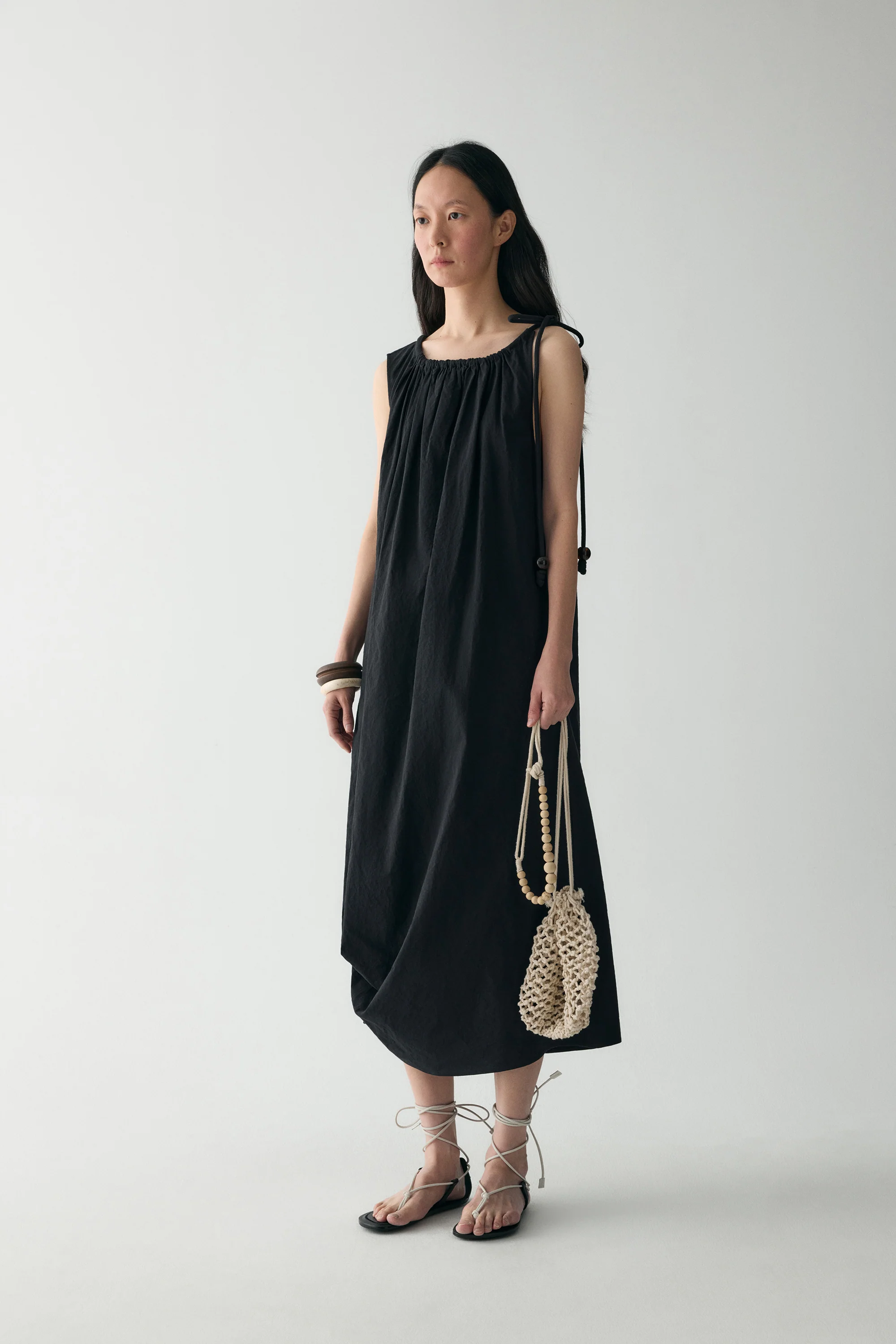 Gathered Cotton-linen Dress - Image 4