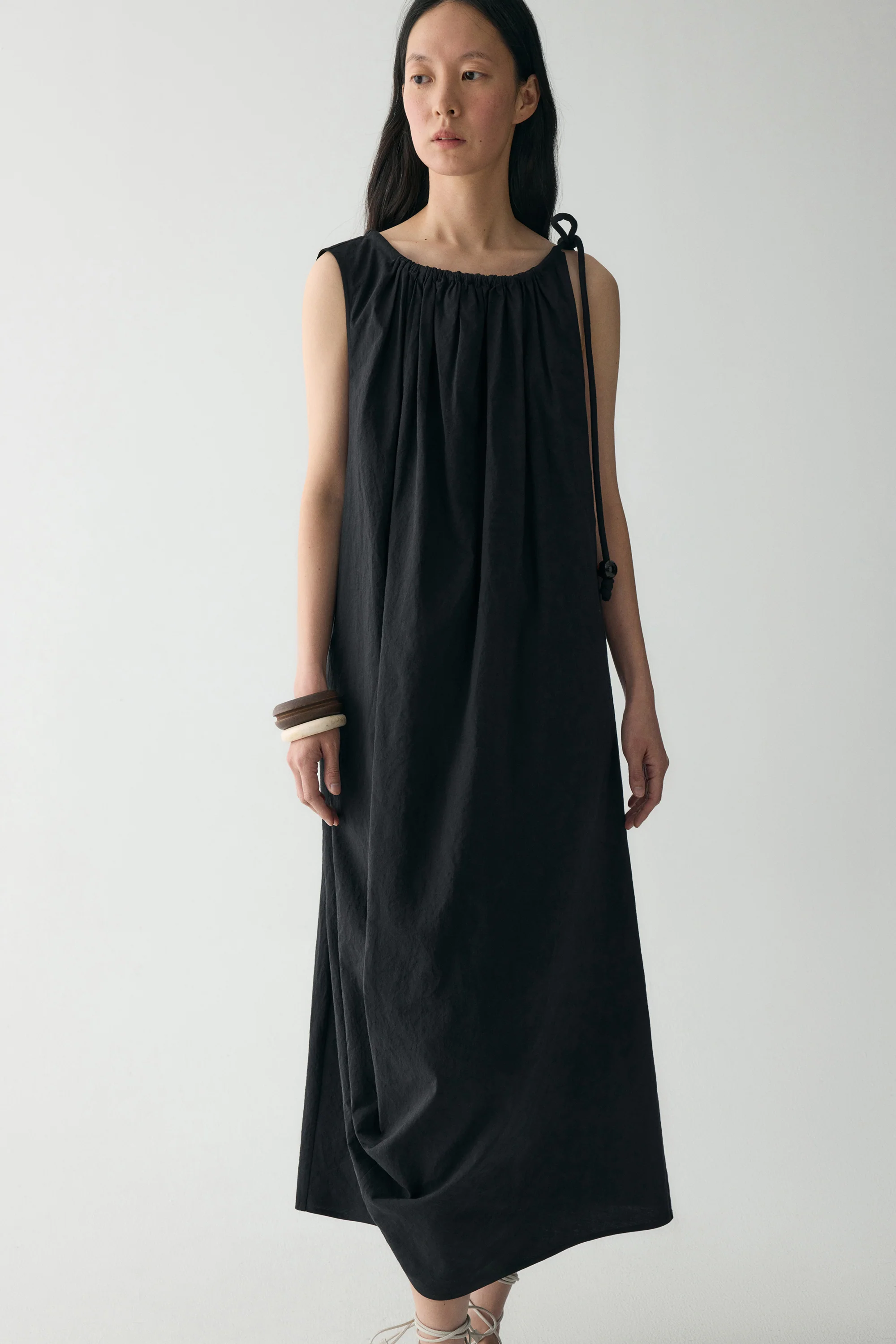 Gathered Cotton-linen Dress - Image 5