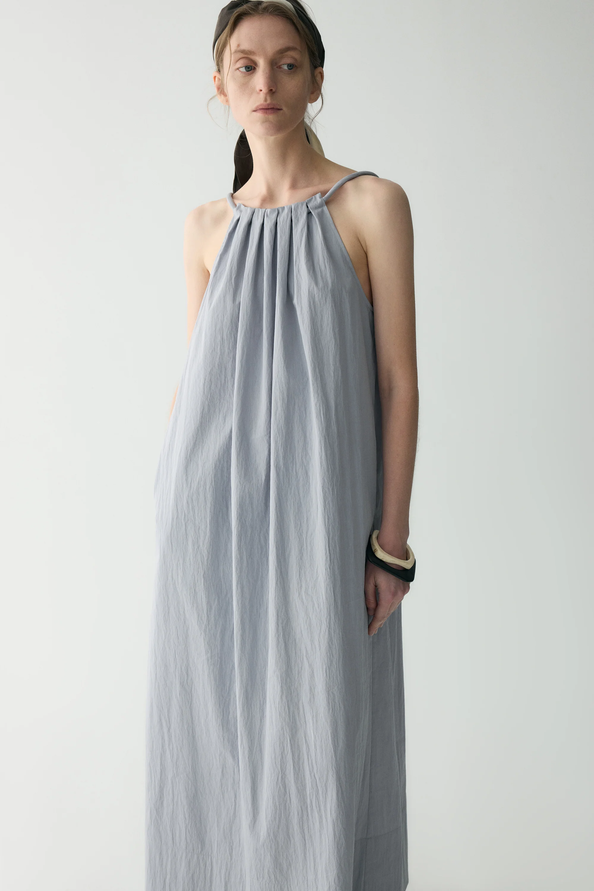 Gathered Halterneck Cotton Dress - Image 12