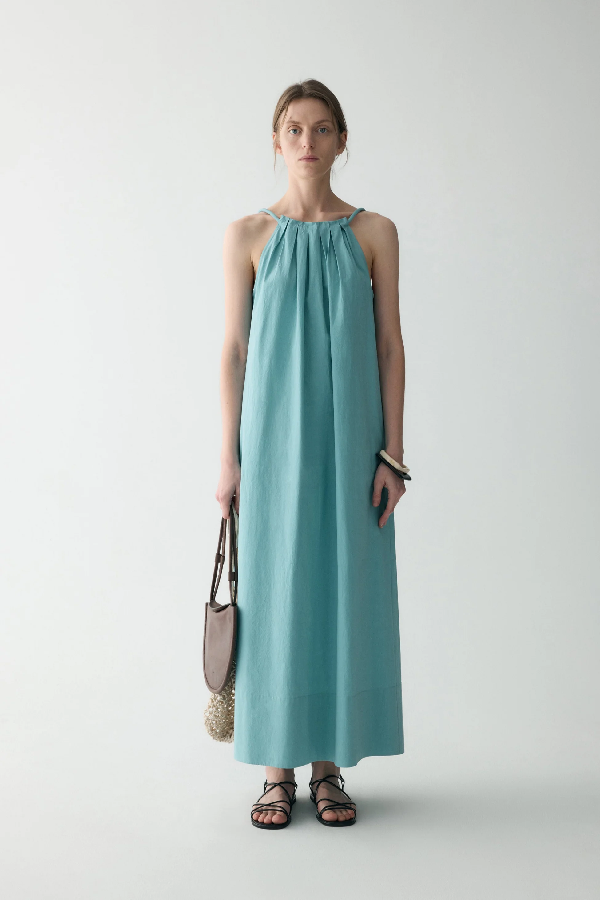 Gathered Halterneck Cotton Dress - Image 13