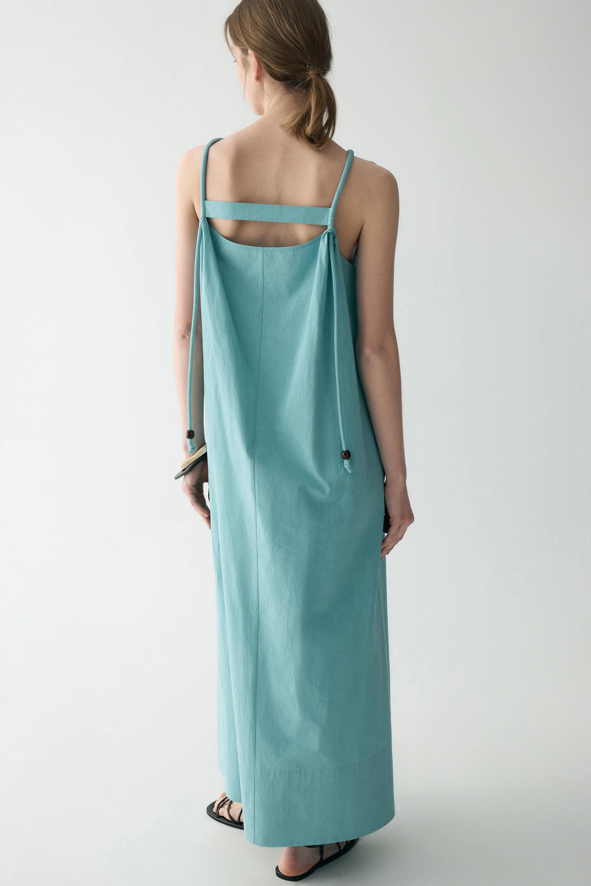 Gathered Halterneck Cotton Dress - Image 15