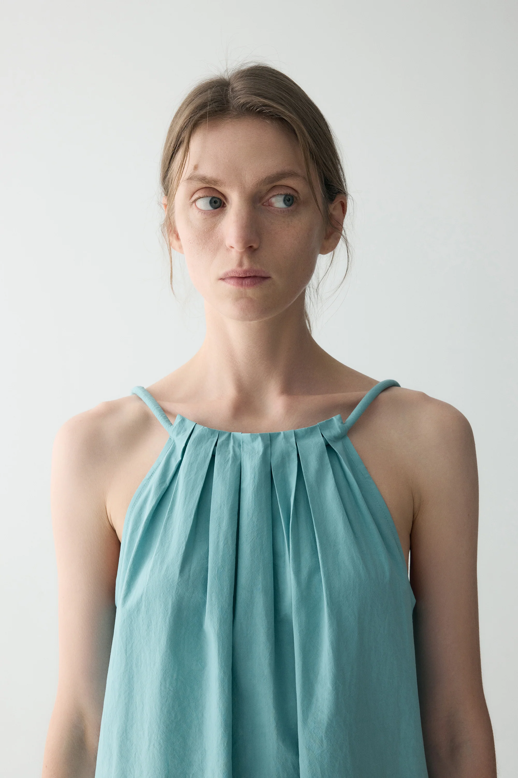 Gathered Halterneck Cotton Dress - Image 18