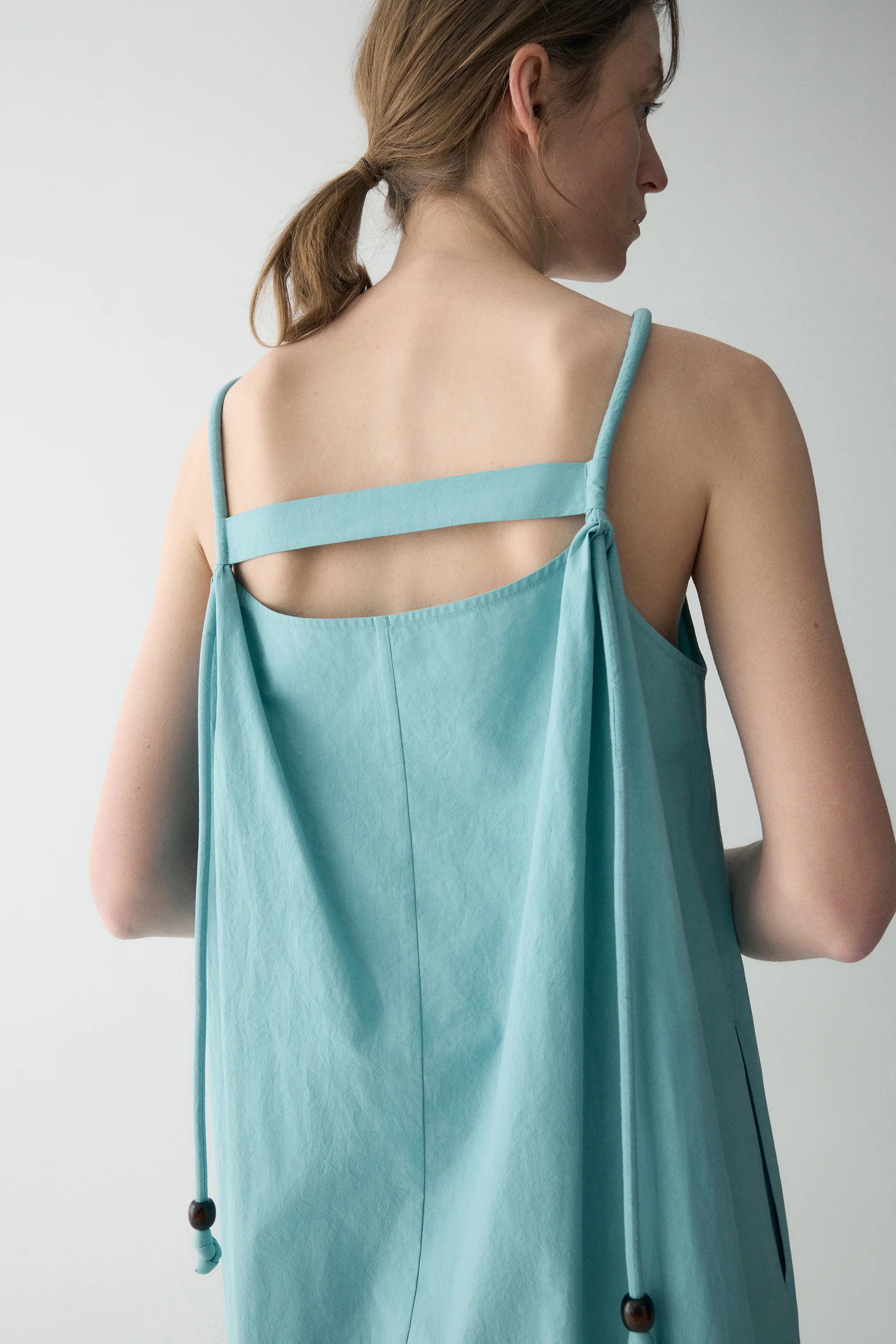 Gathered Halterneck Cotton Dress - Image 19
